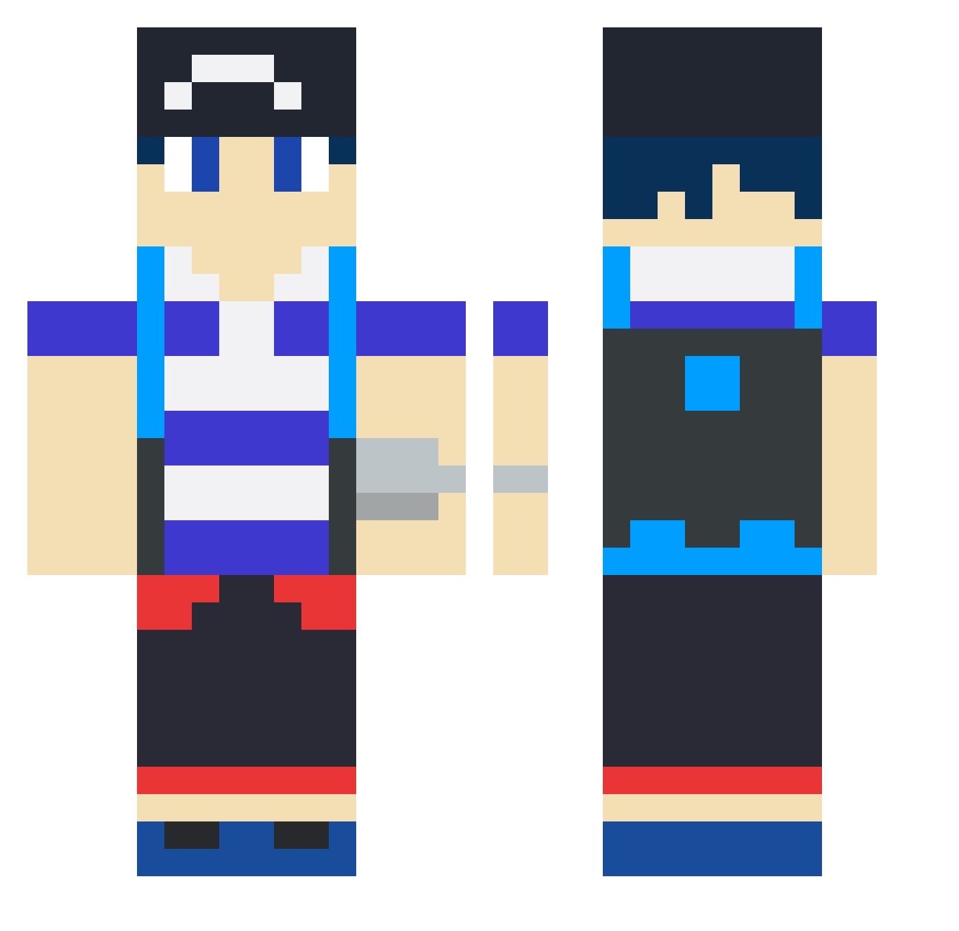 resnico Minecraft skin, front and back view