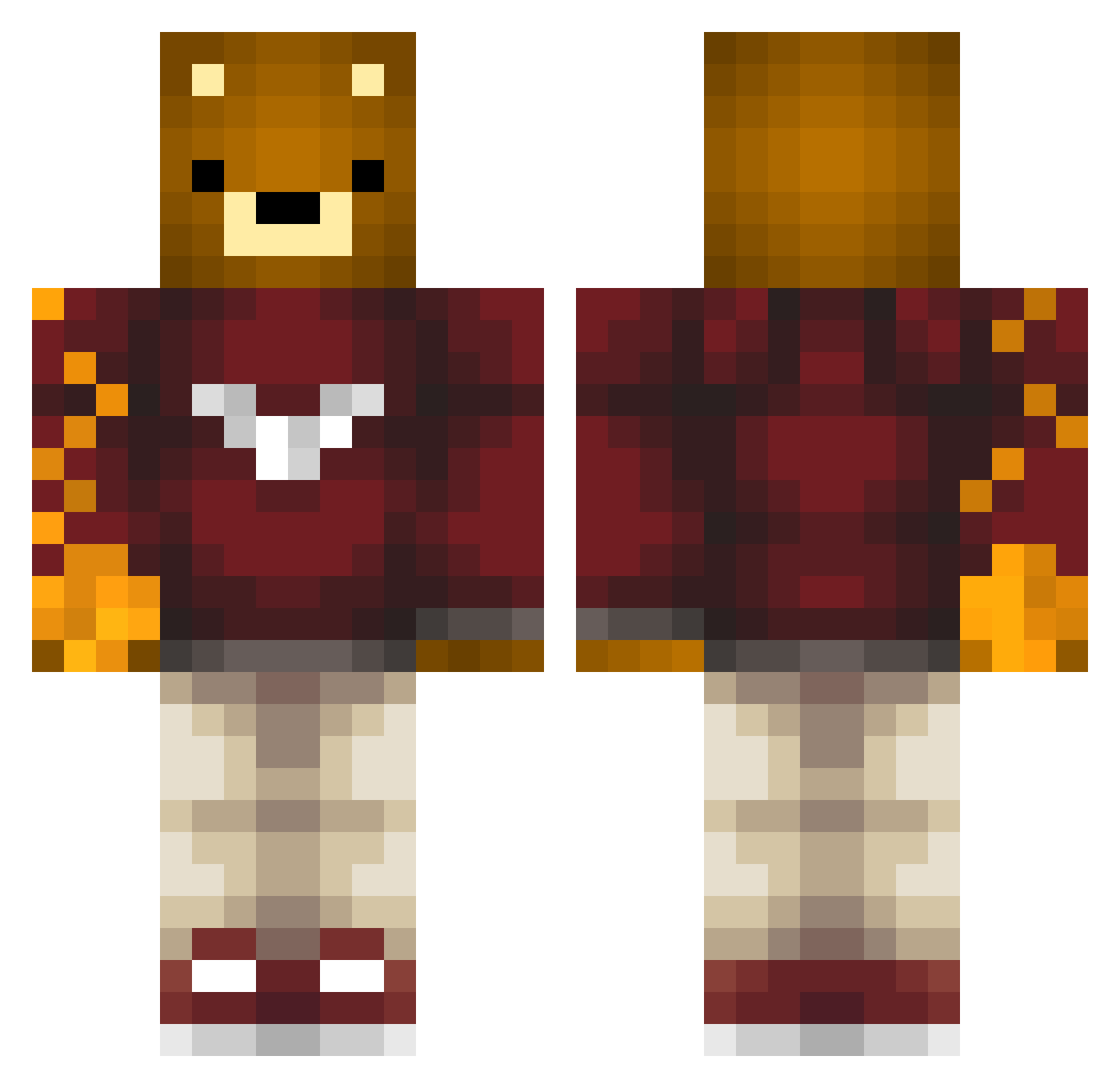 Ckdiva Minecraft skin, front and back view