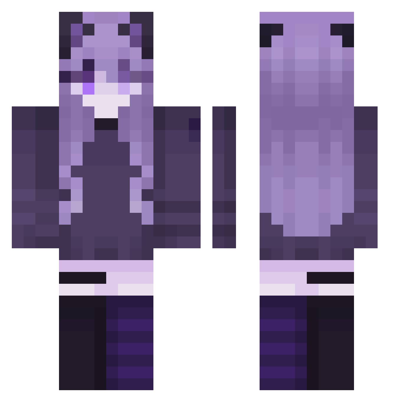 scryllics Minecraft skin, front and back view