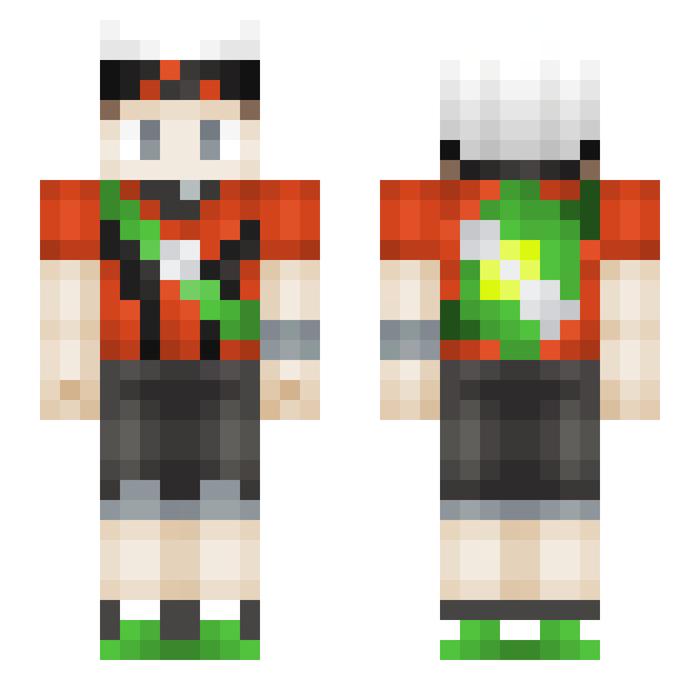 SrMeme32 Minecraft skin, front and back view