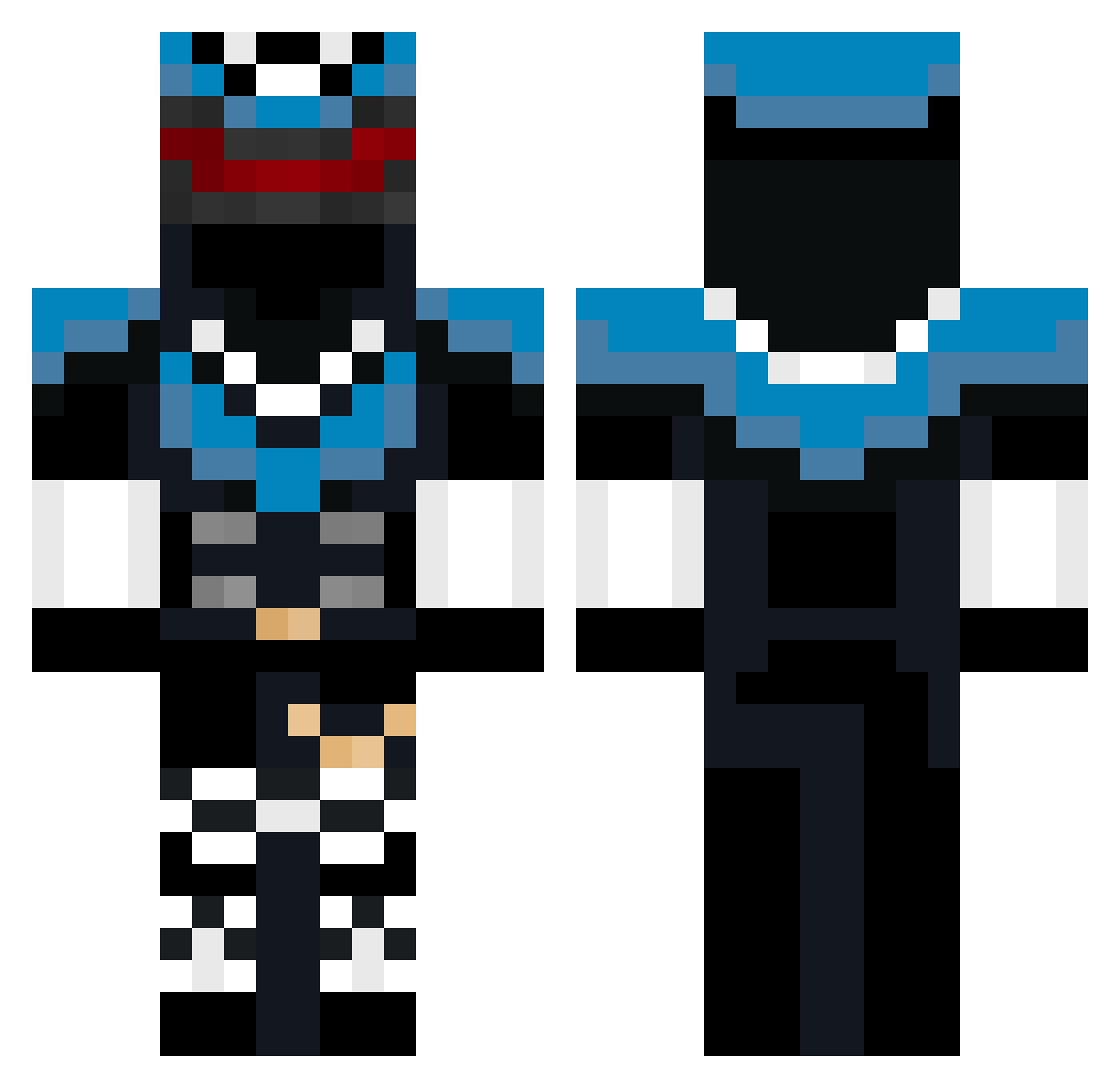 wasdx1m Minecraft skin, front and back view