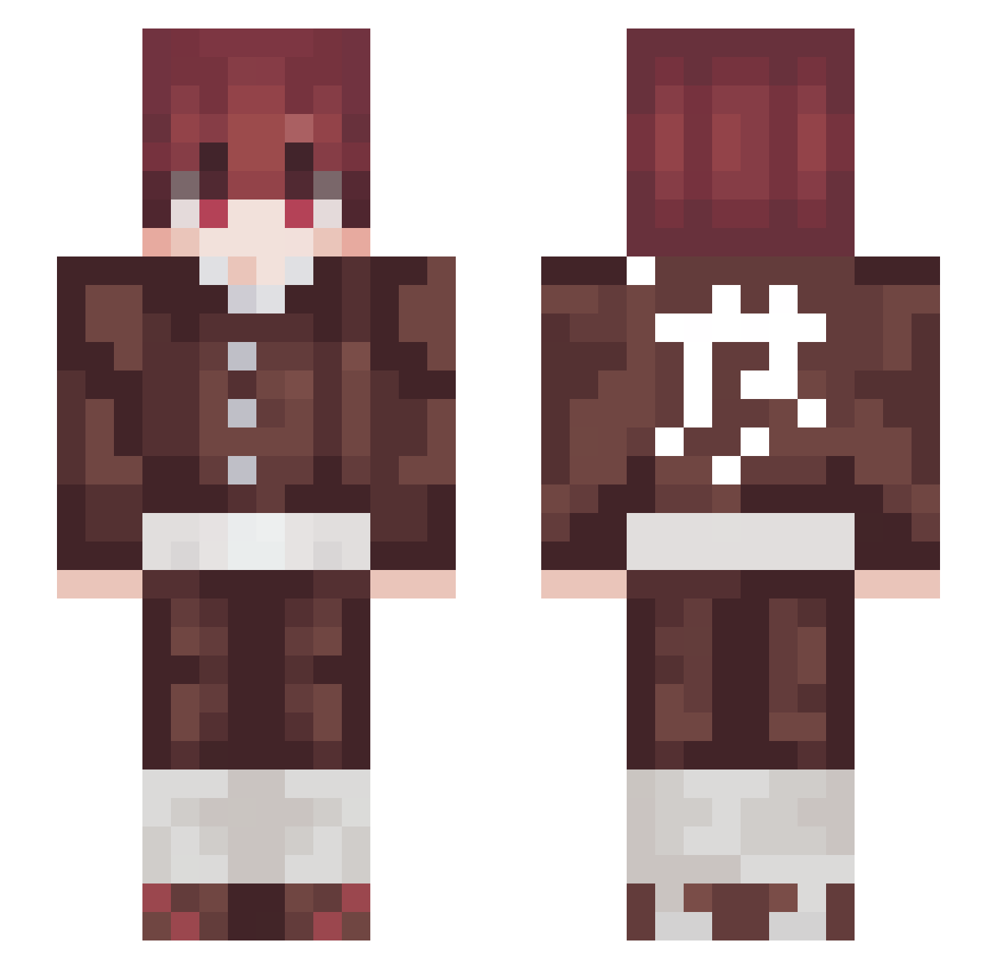 GutsV2 Minecraft skin, front and back view