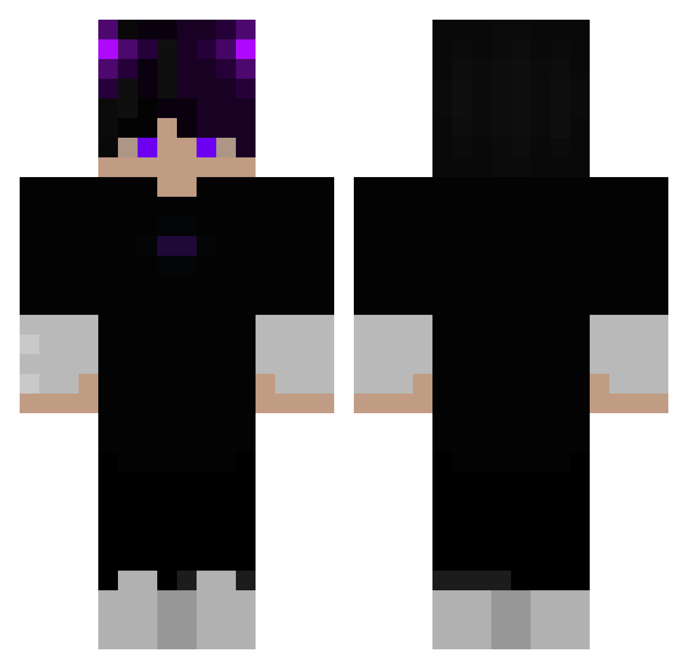 Kroxx07 Minecraft skin, front and back view