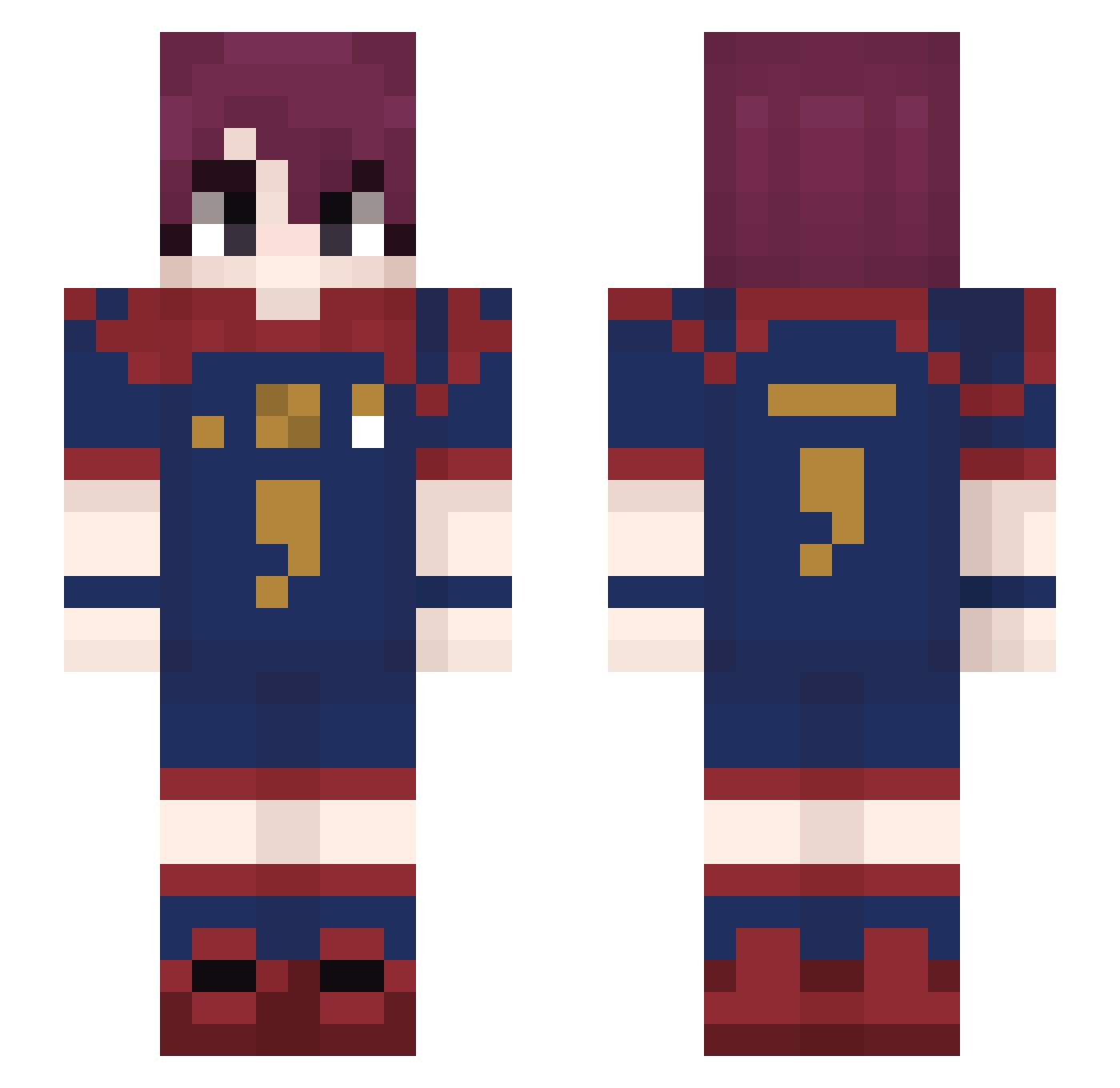 ST4RDOT Minecraft skin, front and back view