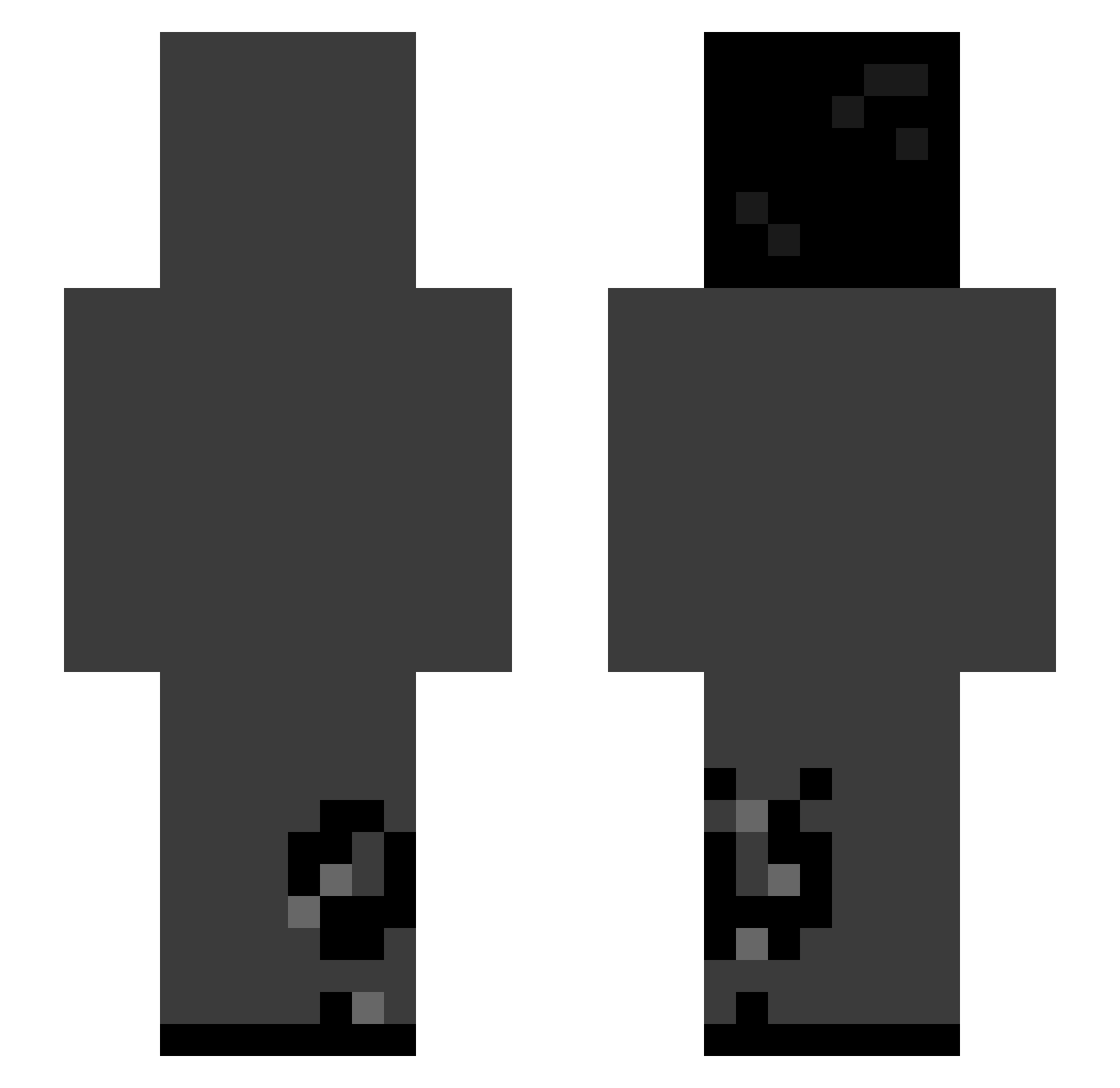 LeadXz Minecraft skin, front and back view