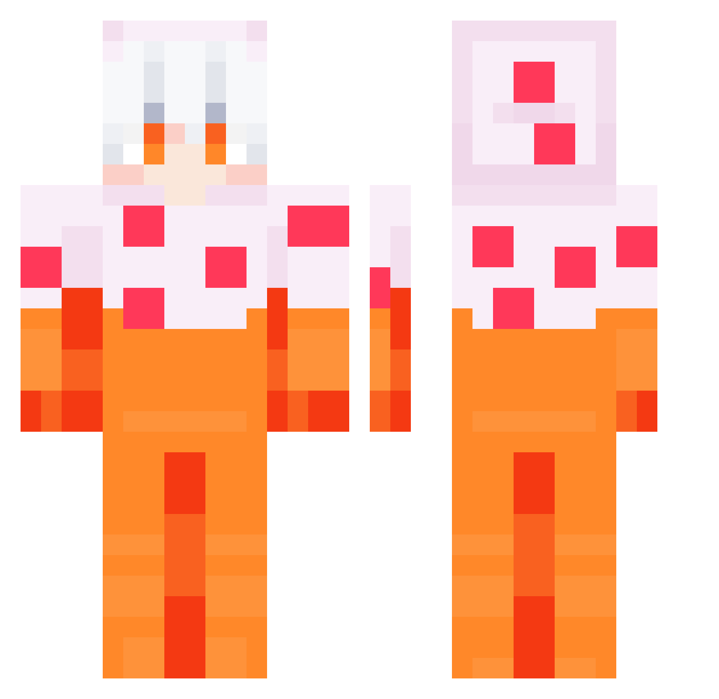 mrfofox Minecraft skin, front and back view