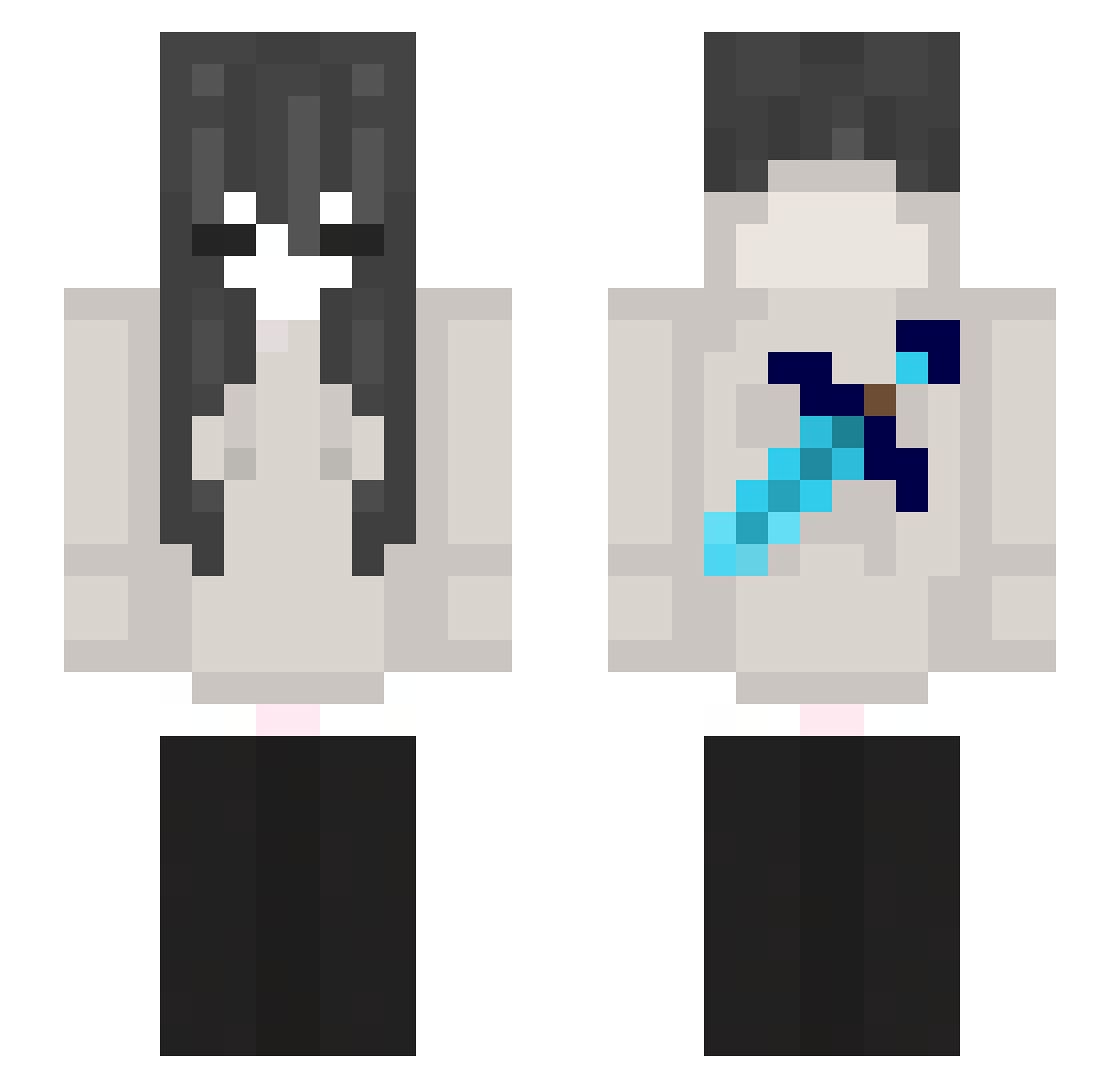 audient_ Minecraft skin, front and back view