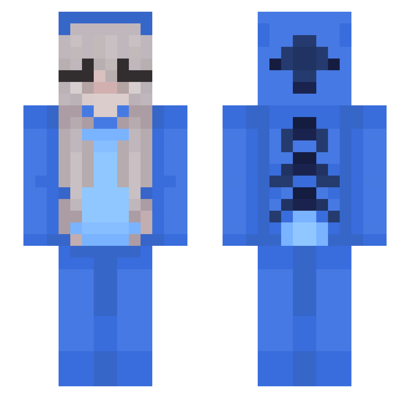 missadkinss Minecraft skin, front and back view