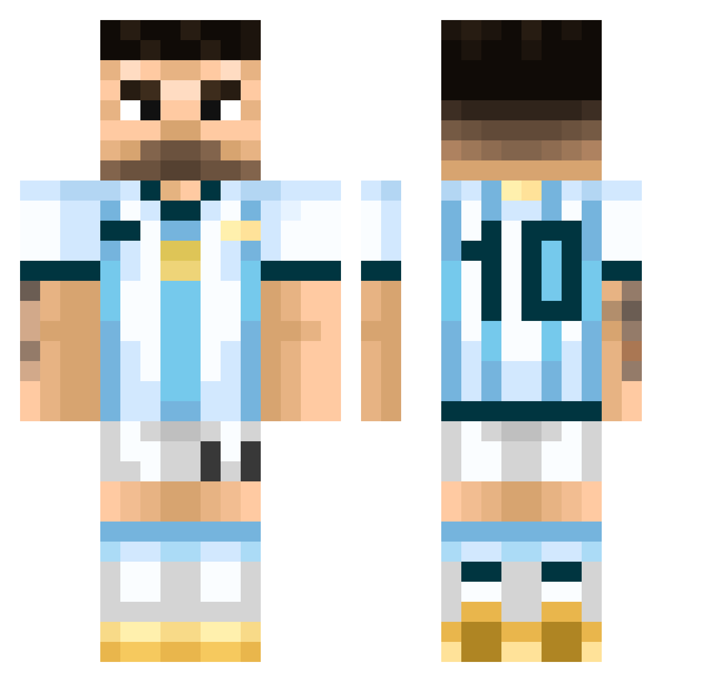 PtStijn Minecraft skin, front and back view