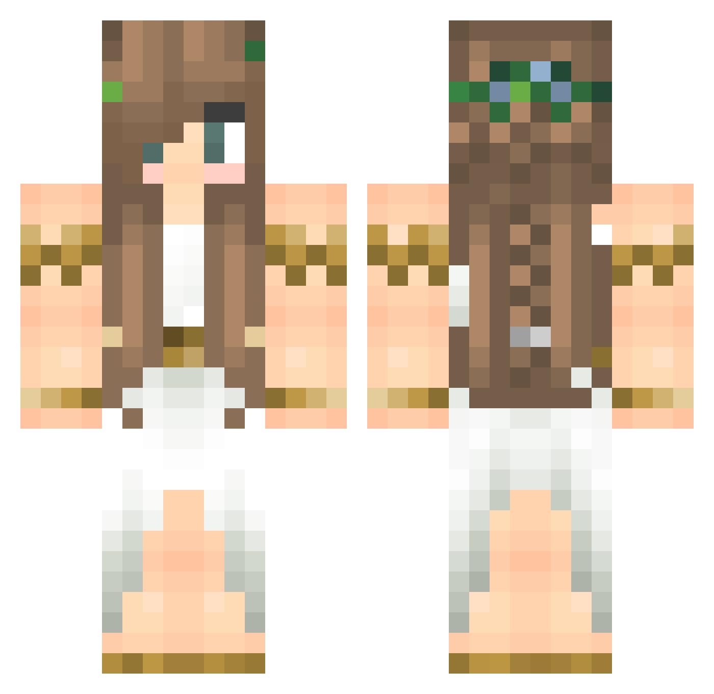SilkenServal Minecraft skin, front and back view