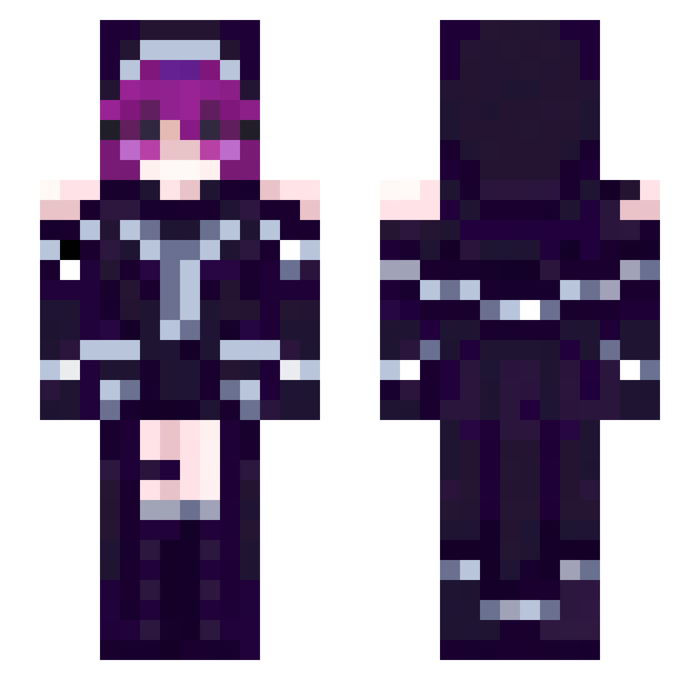 ventuxho Minecraft skin, front and back view