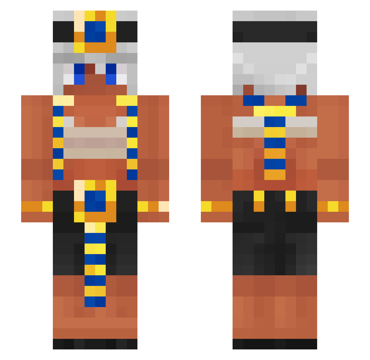 Cr3st_fallen Minecraft skin, front and back view