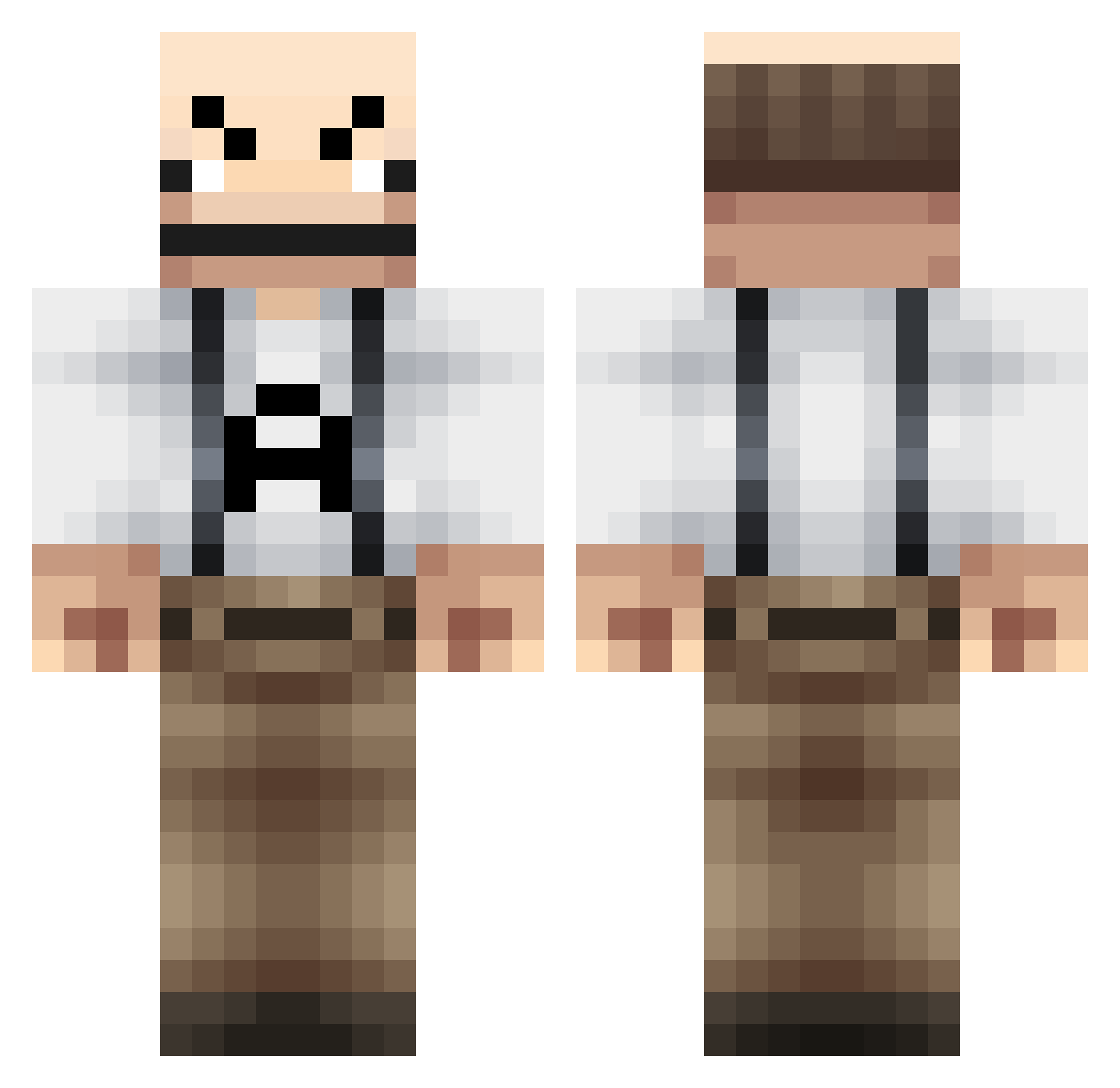 Archibin Minecraft skin, front and back view