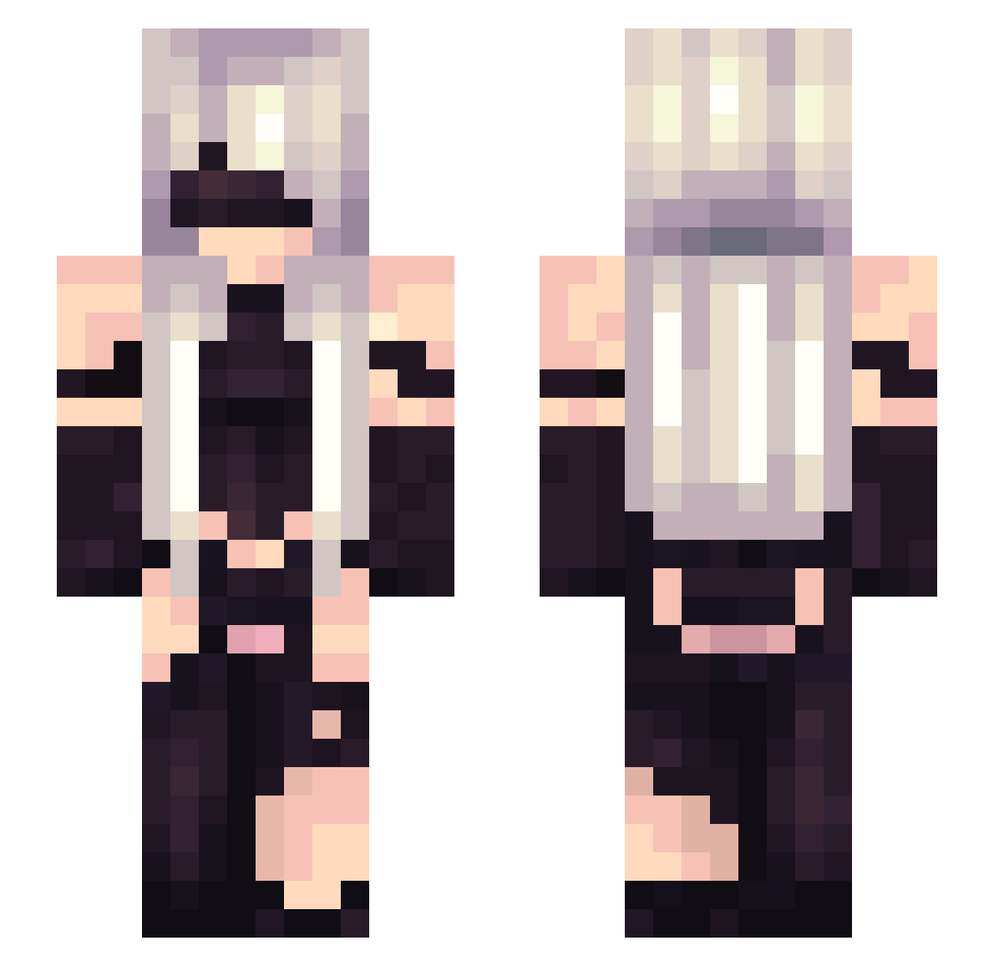 Cuckooed Minecraft skin, front and back view
