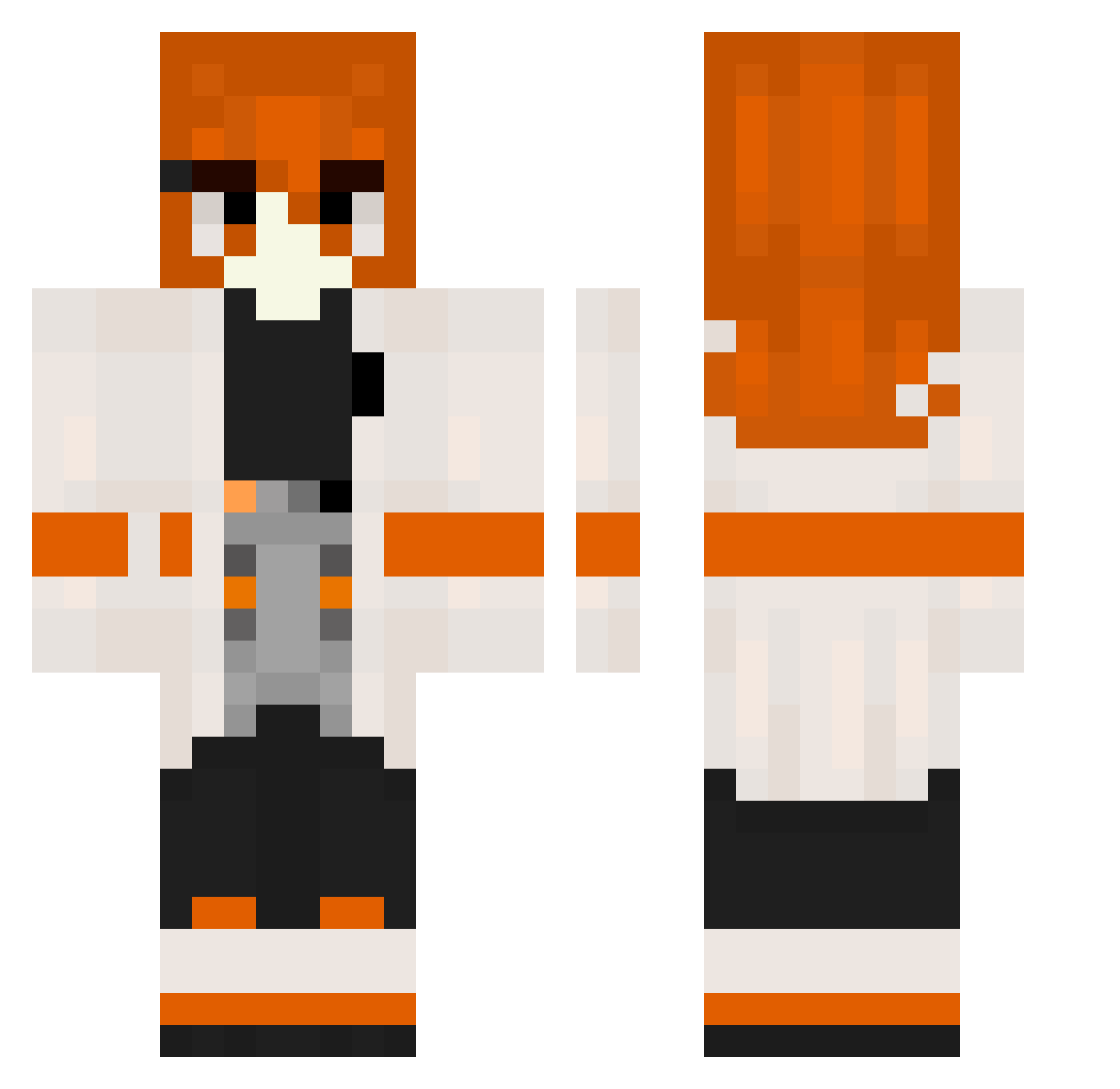 Fox0O0 Minecraft skin, front and back view