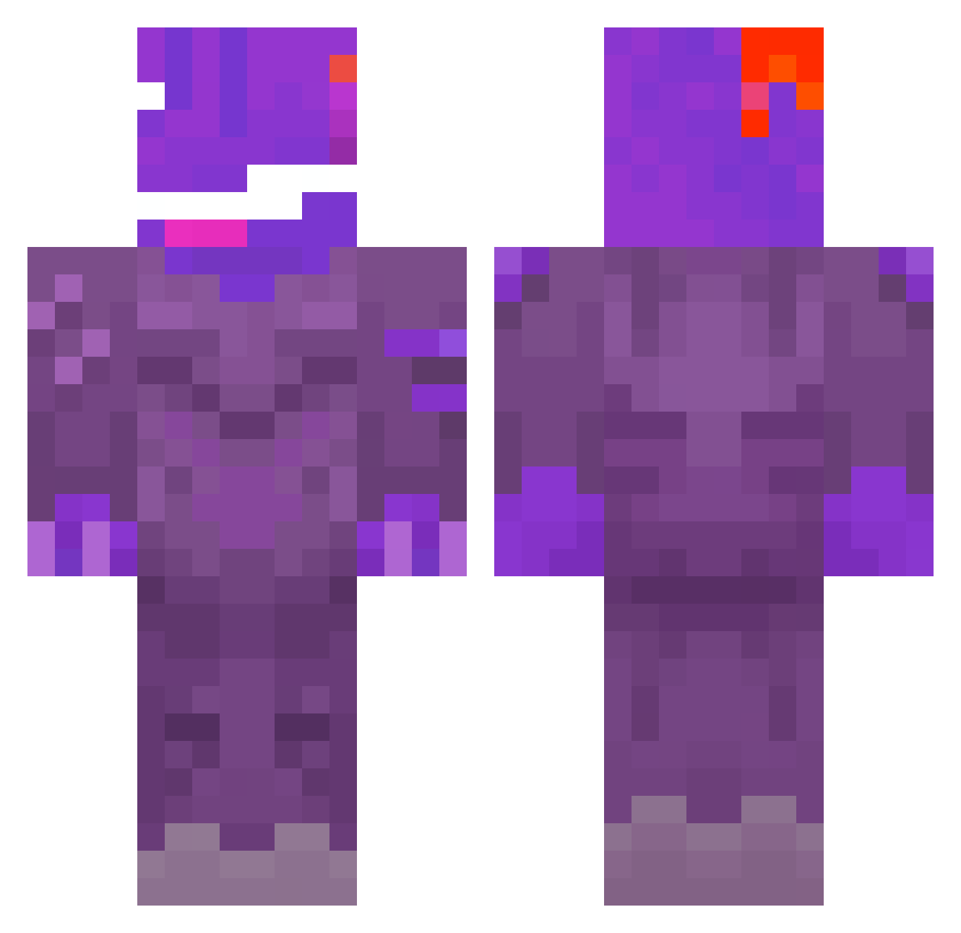 Bluelotshot Minecraft skin, front and back view