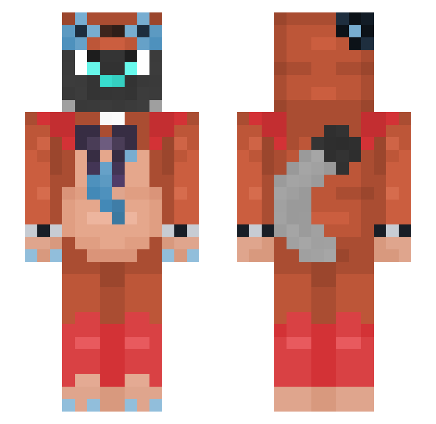 Musie Minecraft skin, front and back view