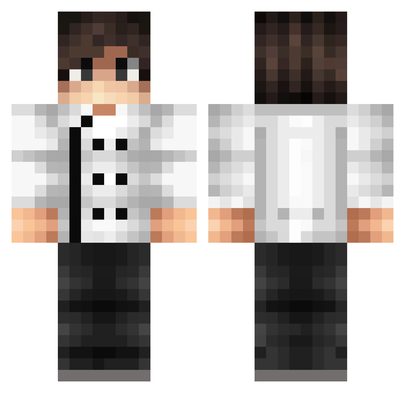 TimmiTheOne Minecraft skin, front and back view