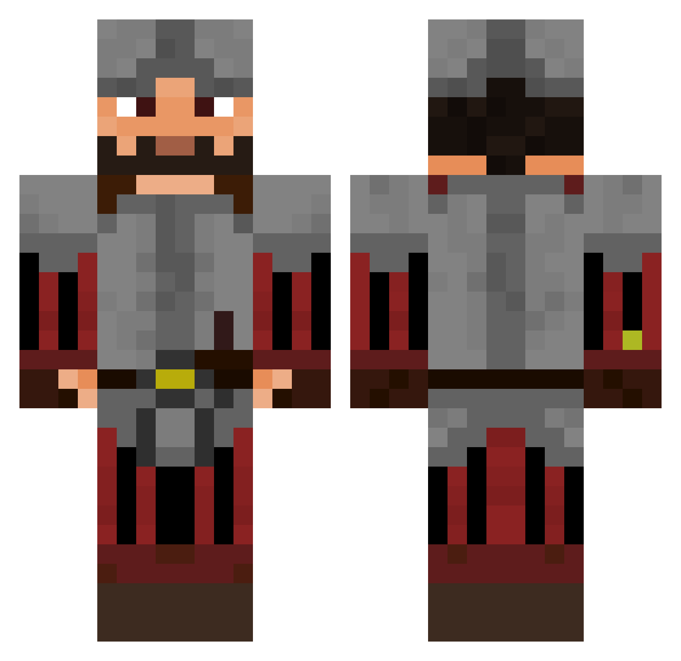 oxgamer13 Minecraft skin, front and back view