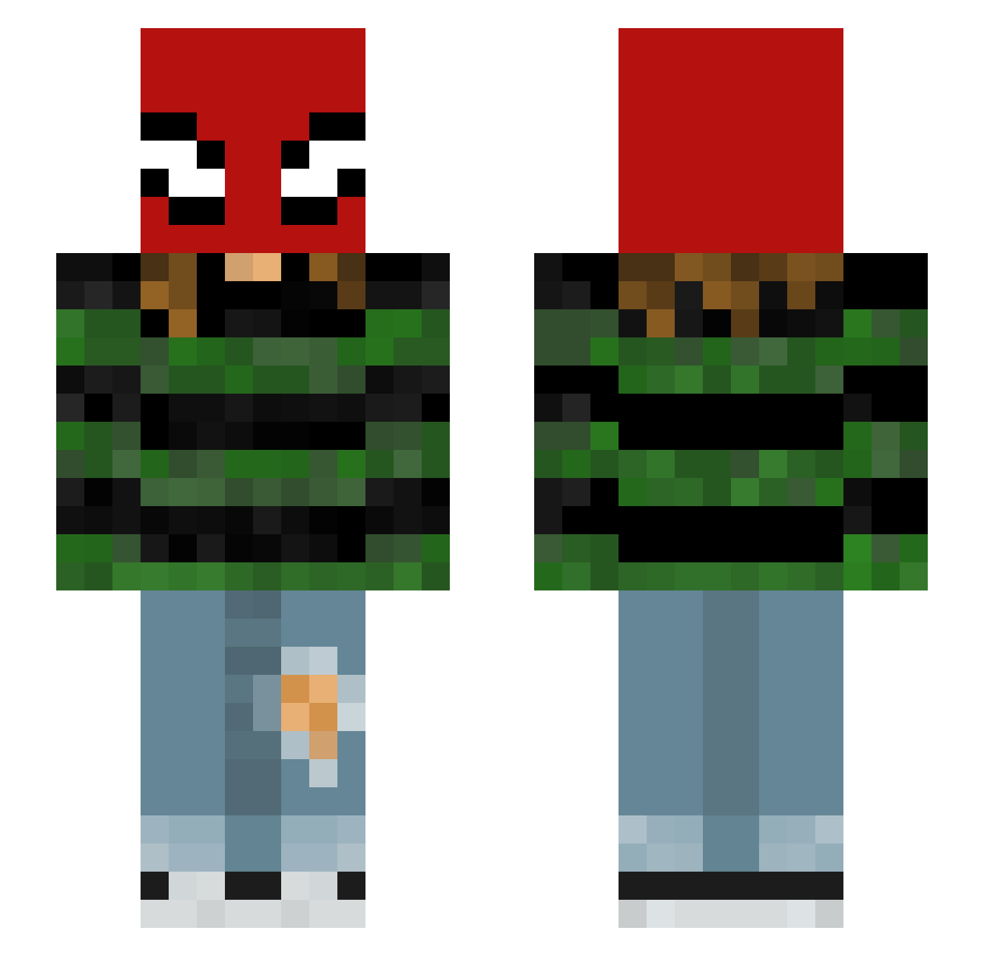 ashsmile Minecraft skin, front and back view