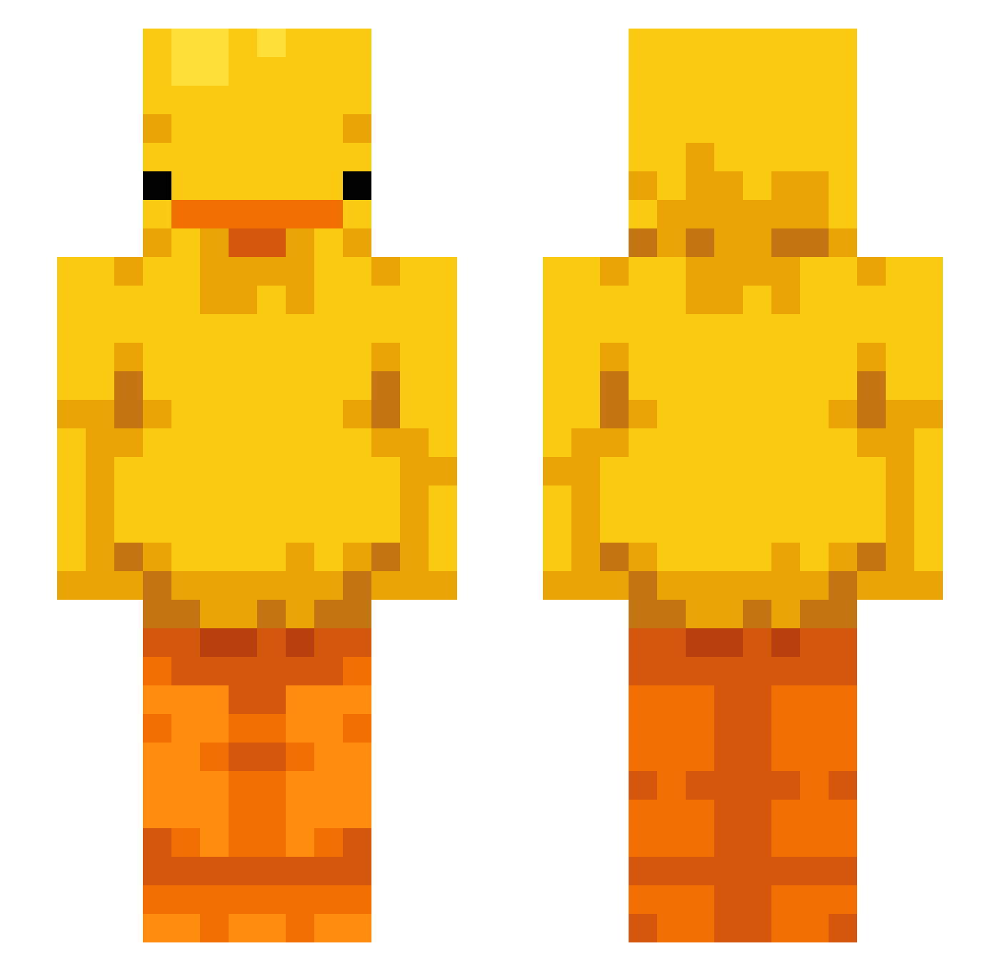 Jungermann Minecraft skin, front and back view