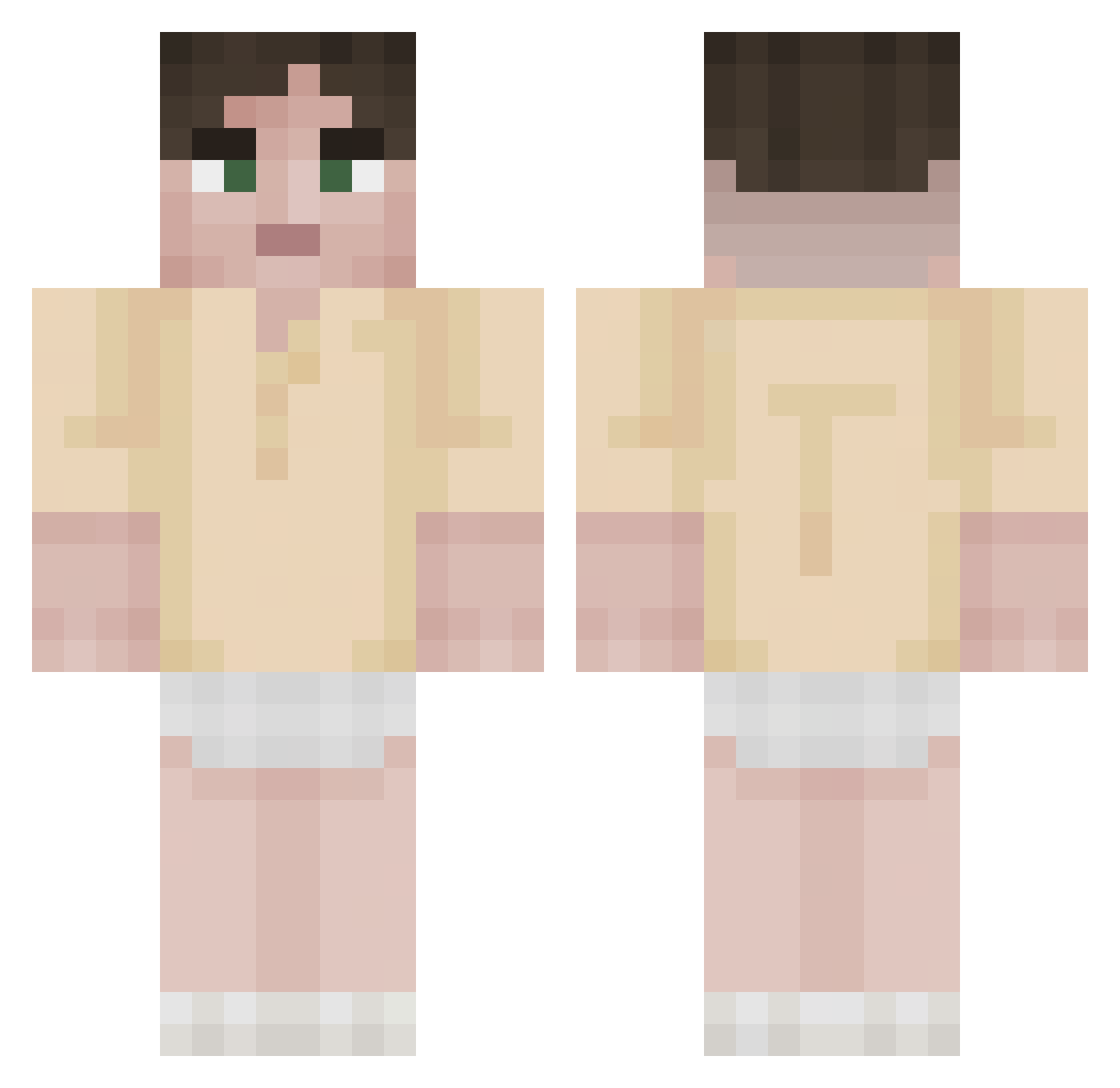 ZeusLeMecPaumer Minecraft skin, front and back view