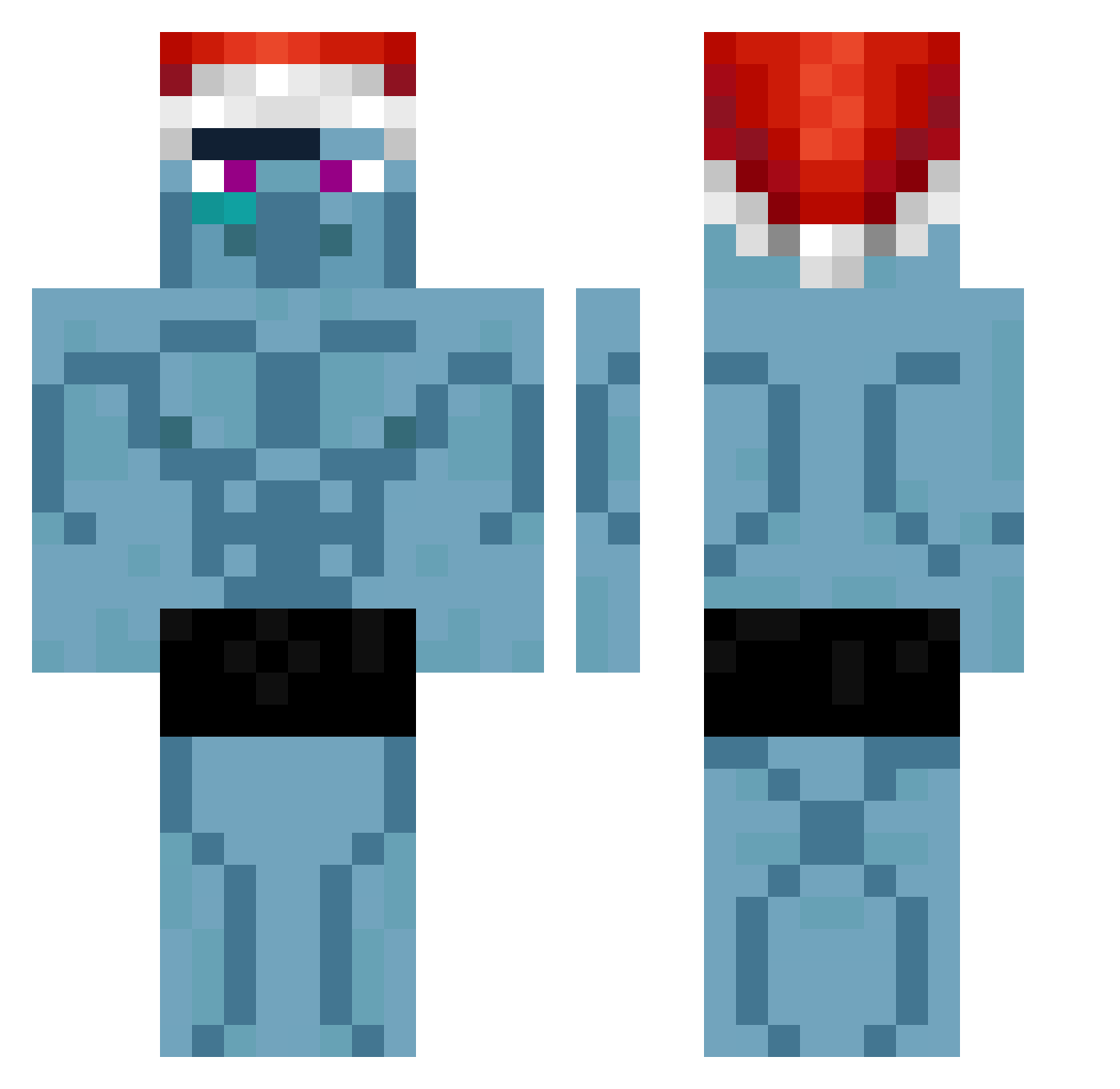 pepefone Minecraft skin, front and back view
