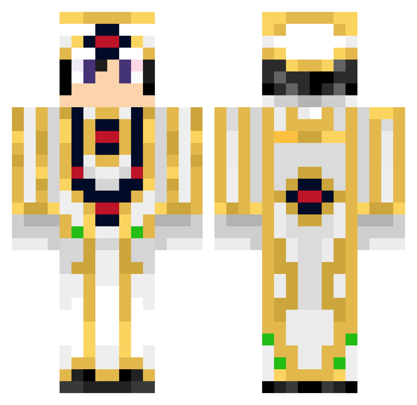 Michkaoff Minecraft skin, front and back view