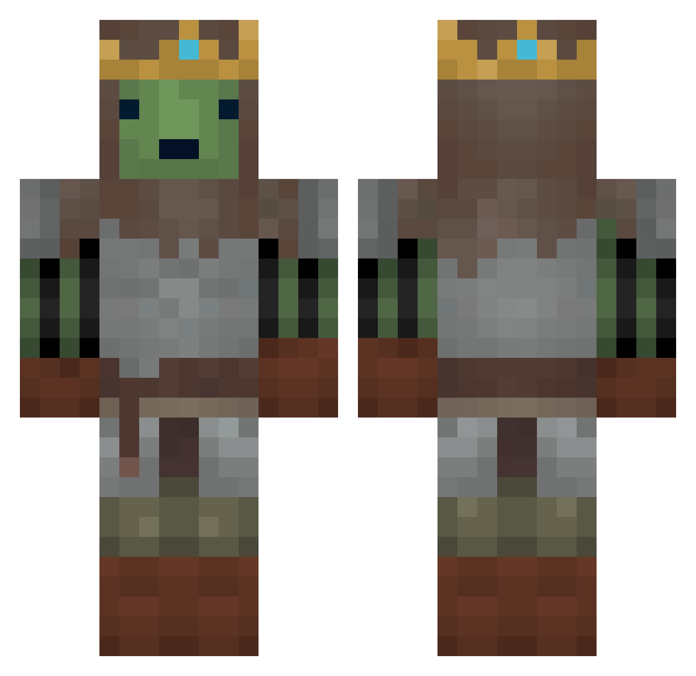 tirat Minecraft skin, front and back view
