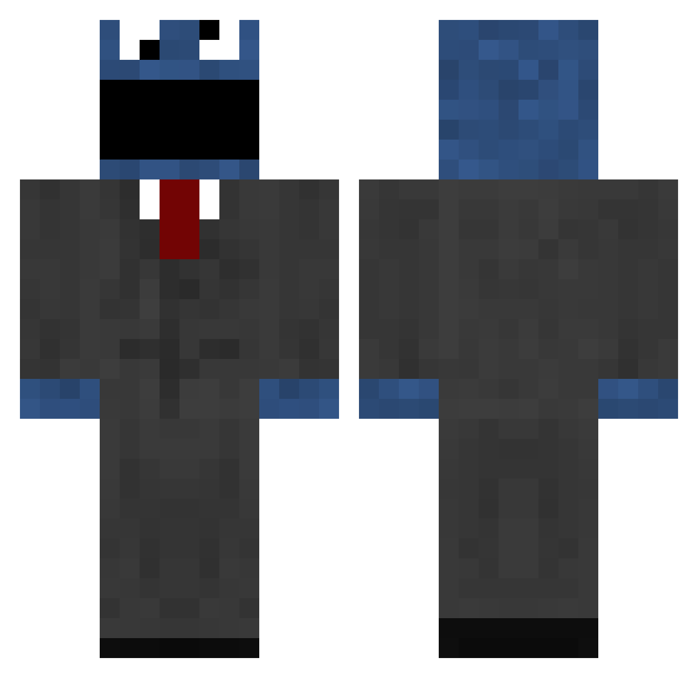 Strikeninja010 Minecraft skin, front and back view
