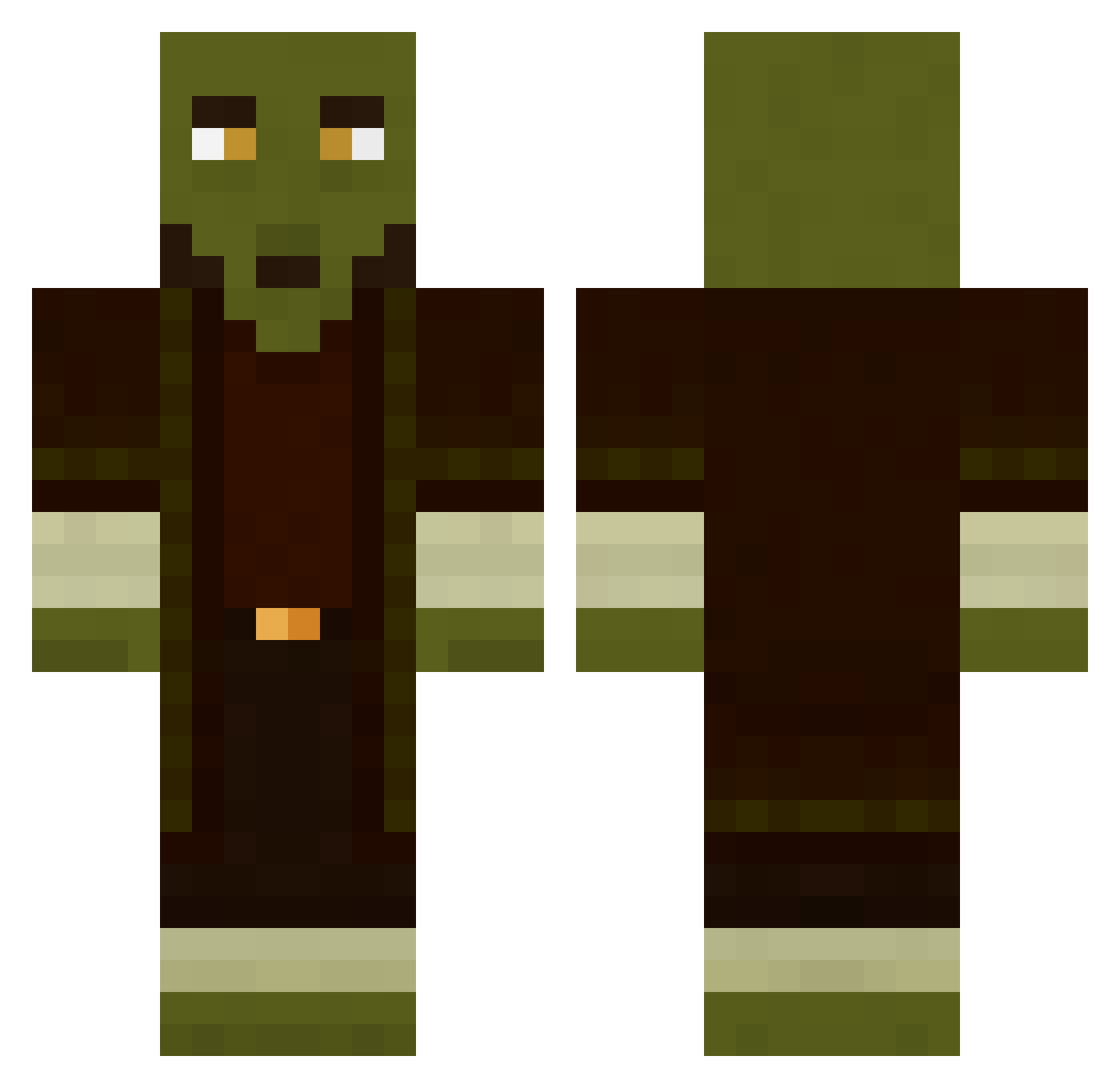 wanton Minecraft skin, front and back view