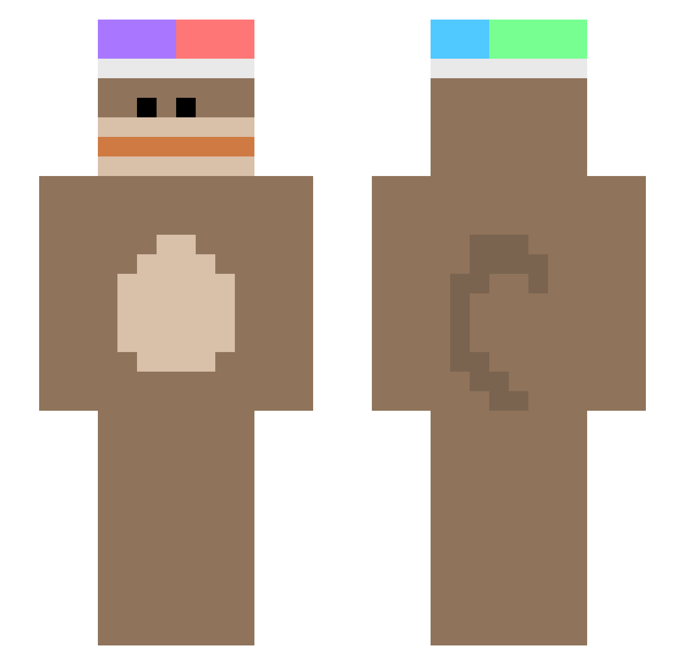 AlexFTWgaming Minecraft skin, front and back view