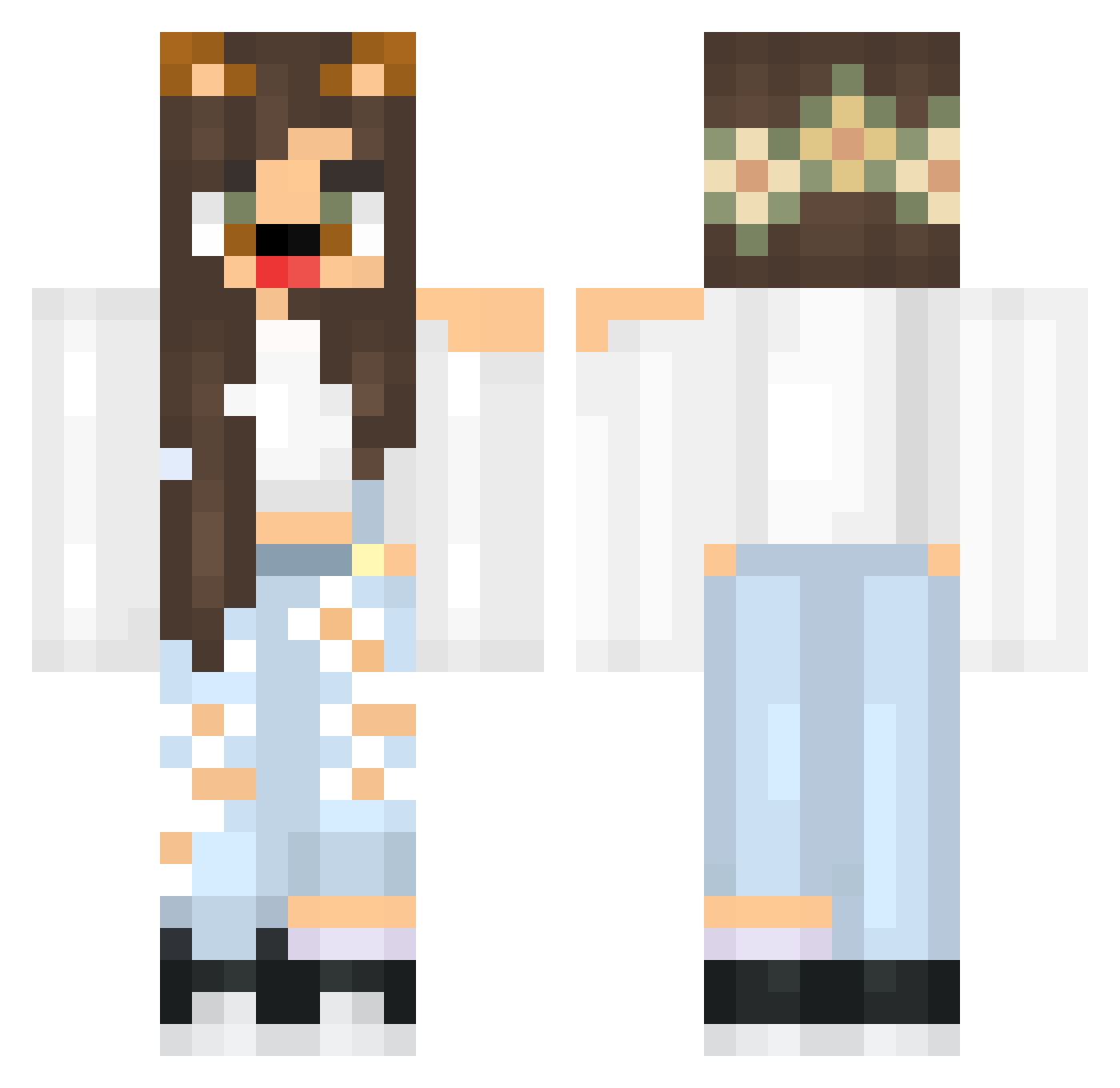 CuteNinaa Minecraft skin, front and back view