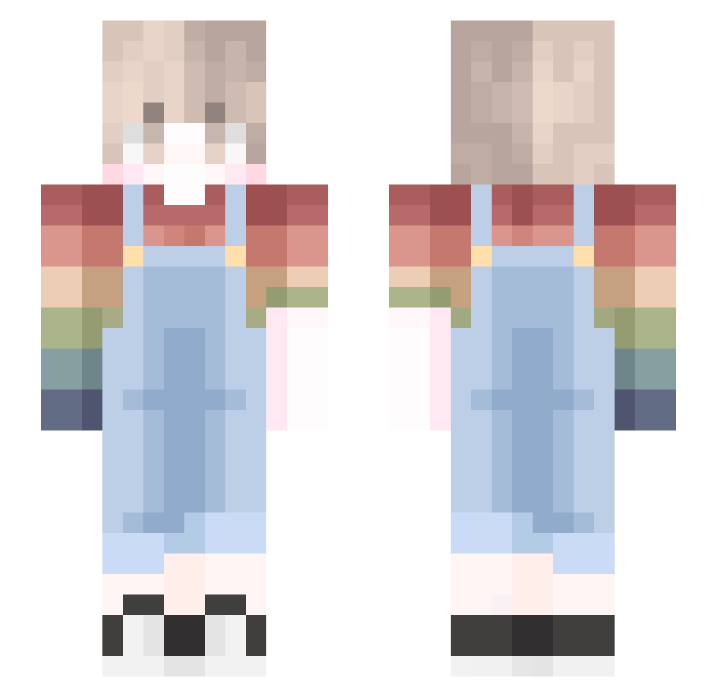 zzaanng Minecraft skin, front and back view