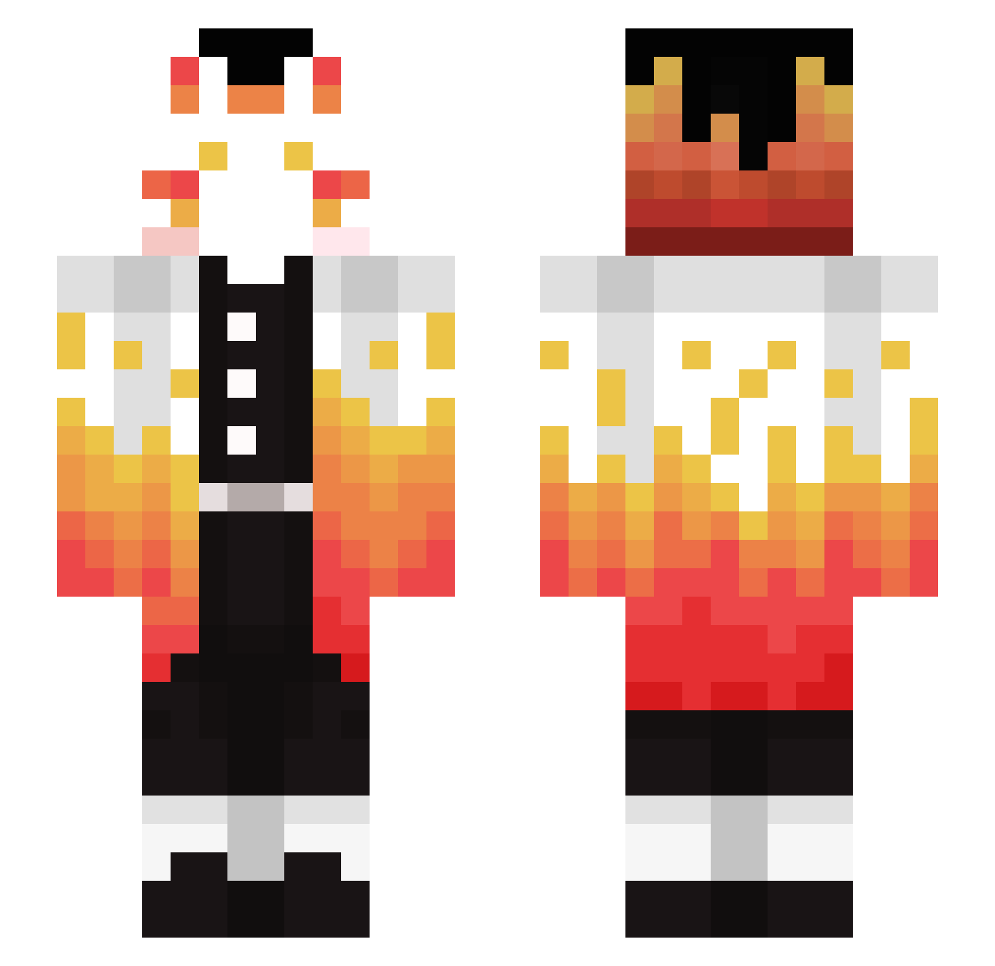 Wuan12 Minecraft skin, front and back view