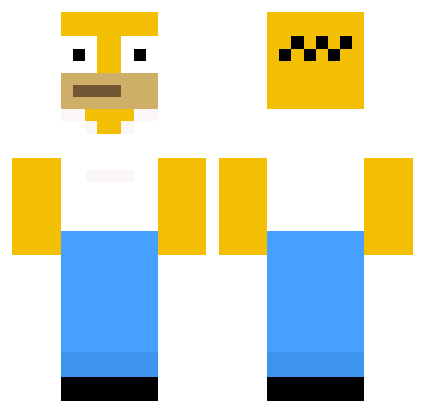 MaurBetter Minecraft skin, front and back view
