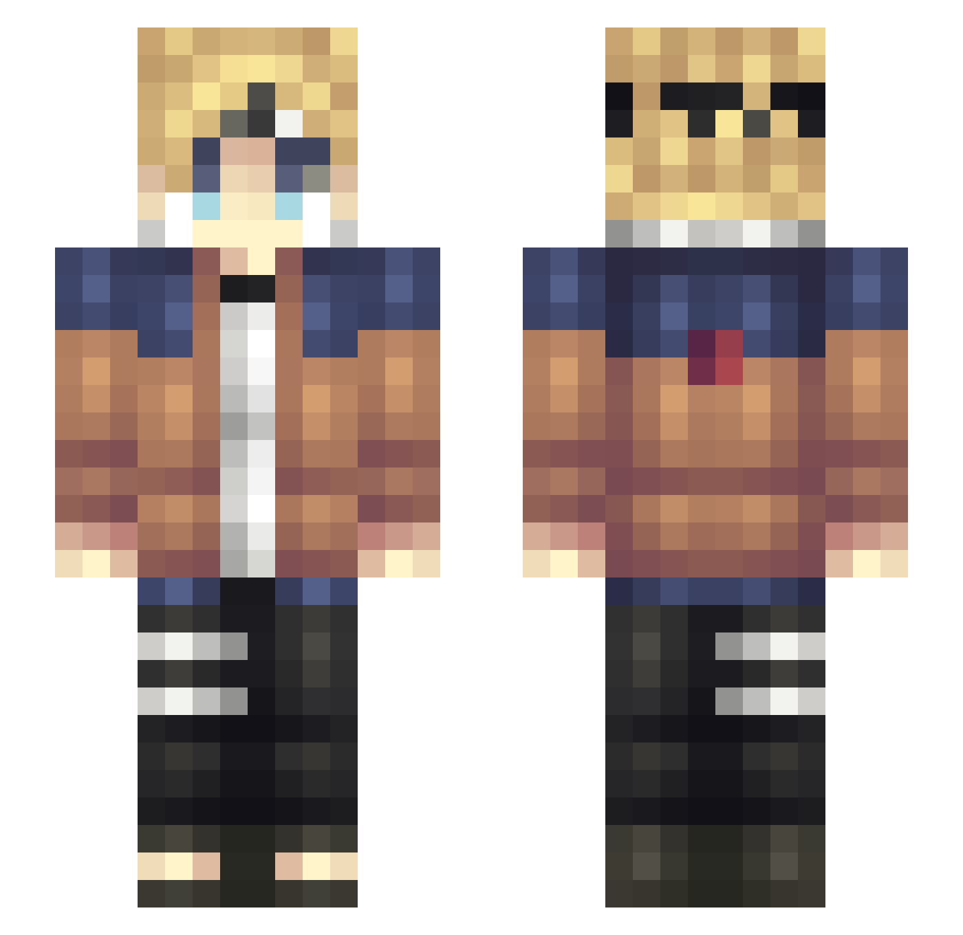 OluhZXC Minecraft skin, front and back view