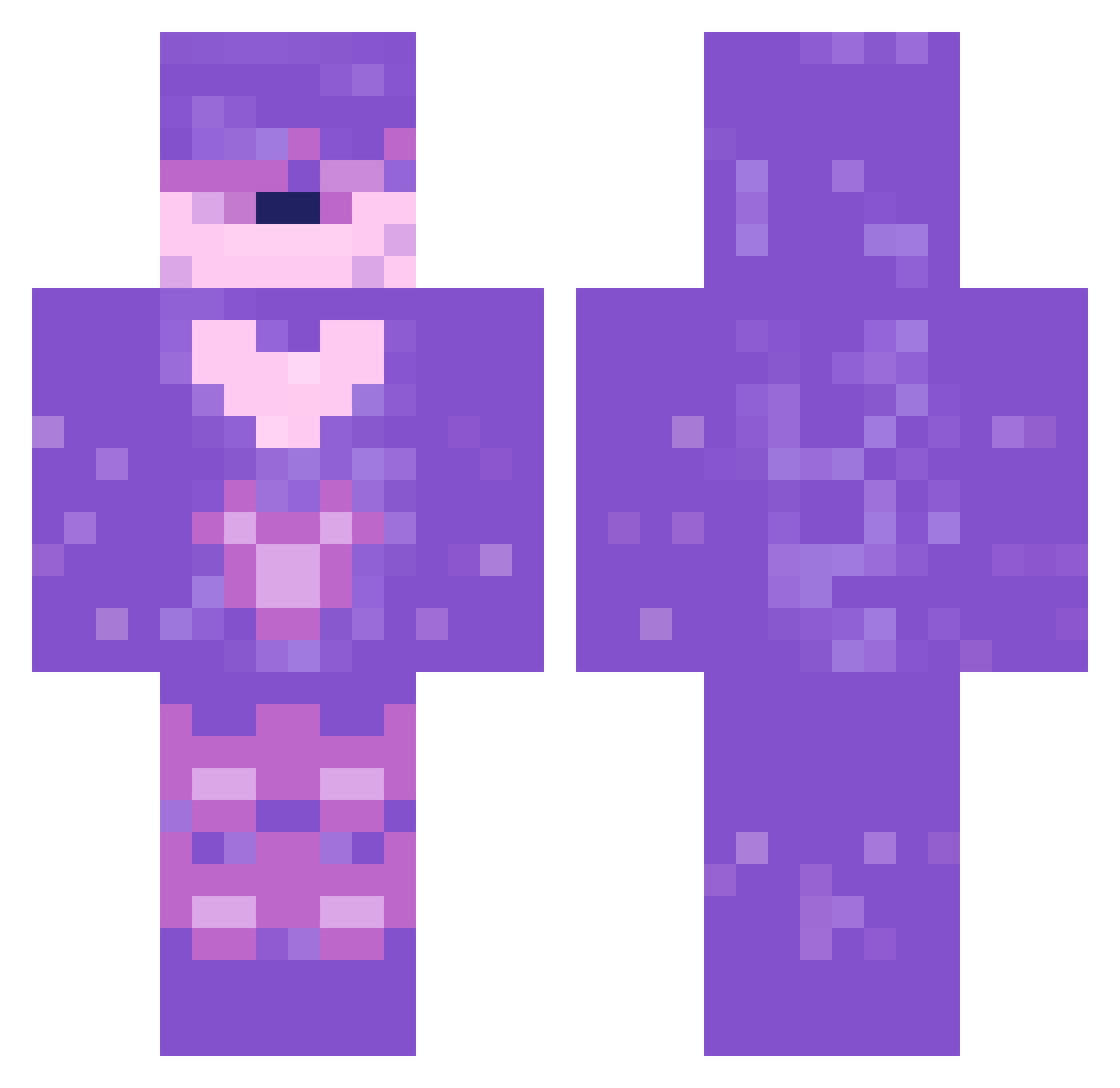 Veyshade Minecraft skin, front and back view