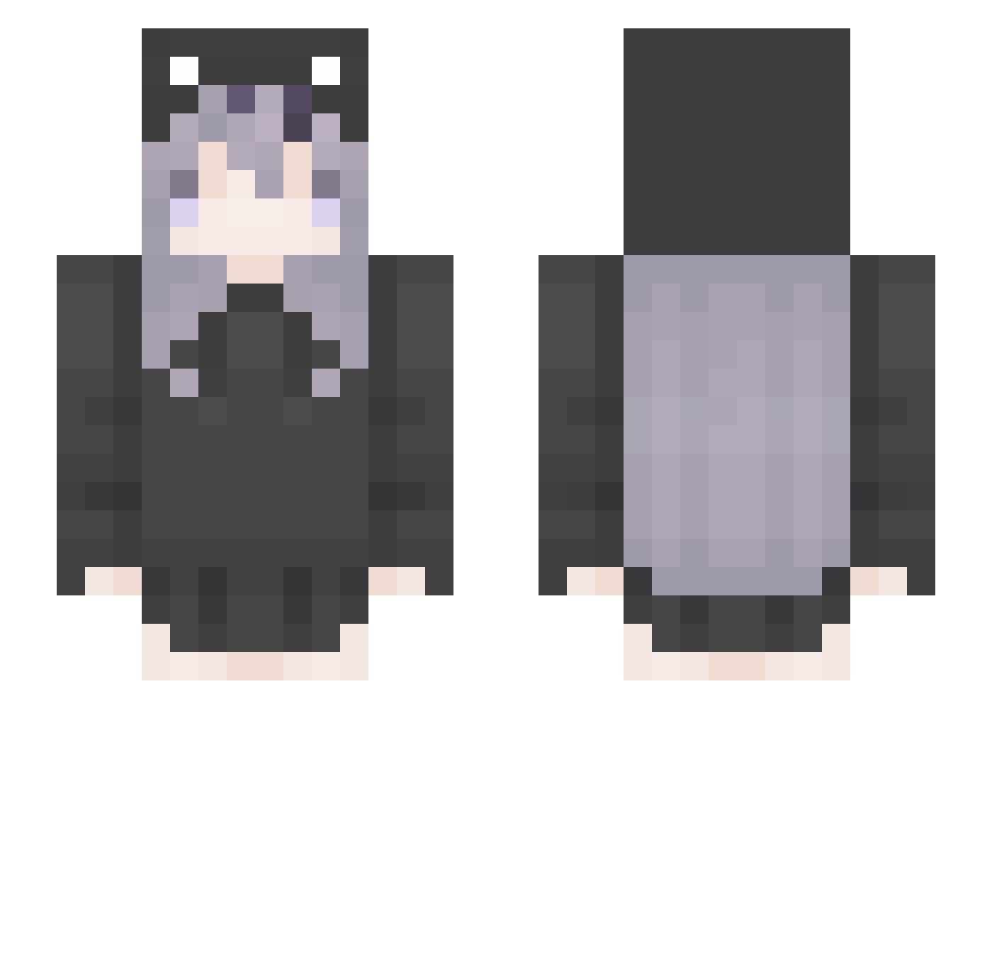 nucm Minecraft skin, front and back view