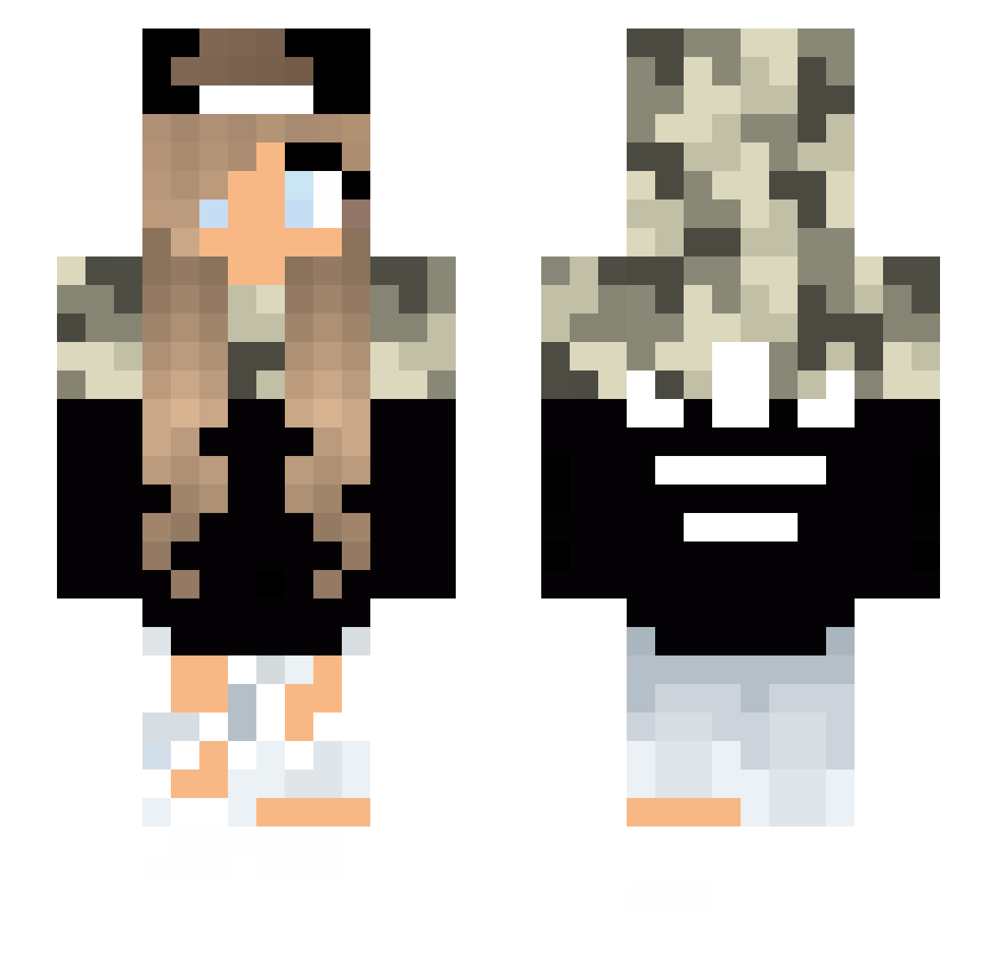 TheWolfGirl88 Minecraft skin, front and back view