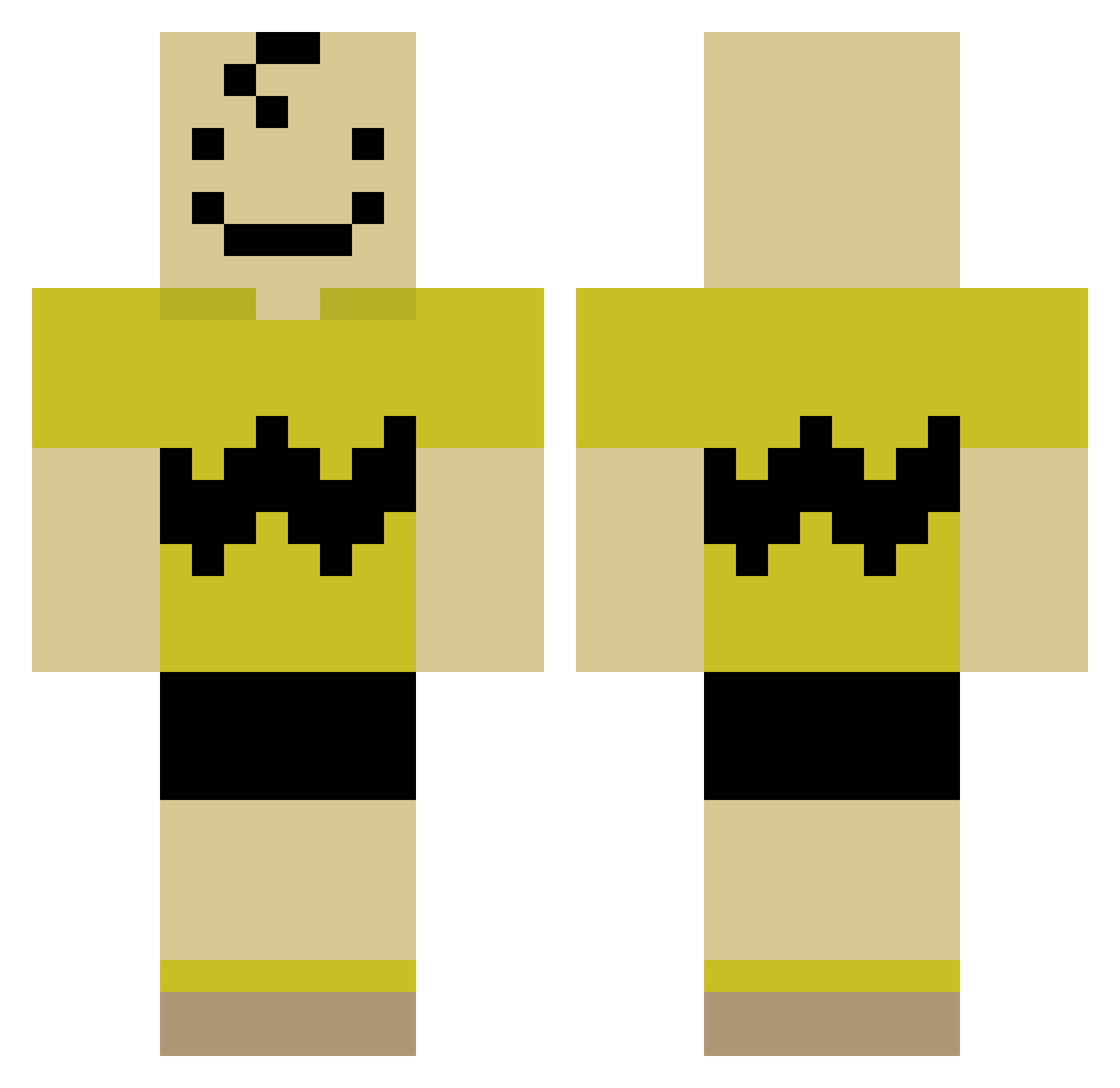 jykubb Minecraft skin, front and back view
