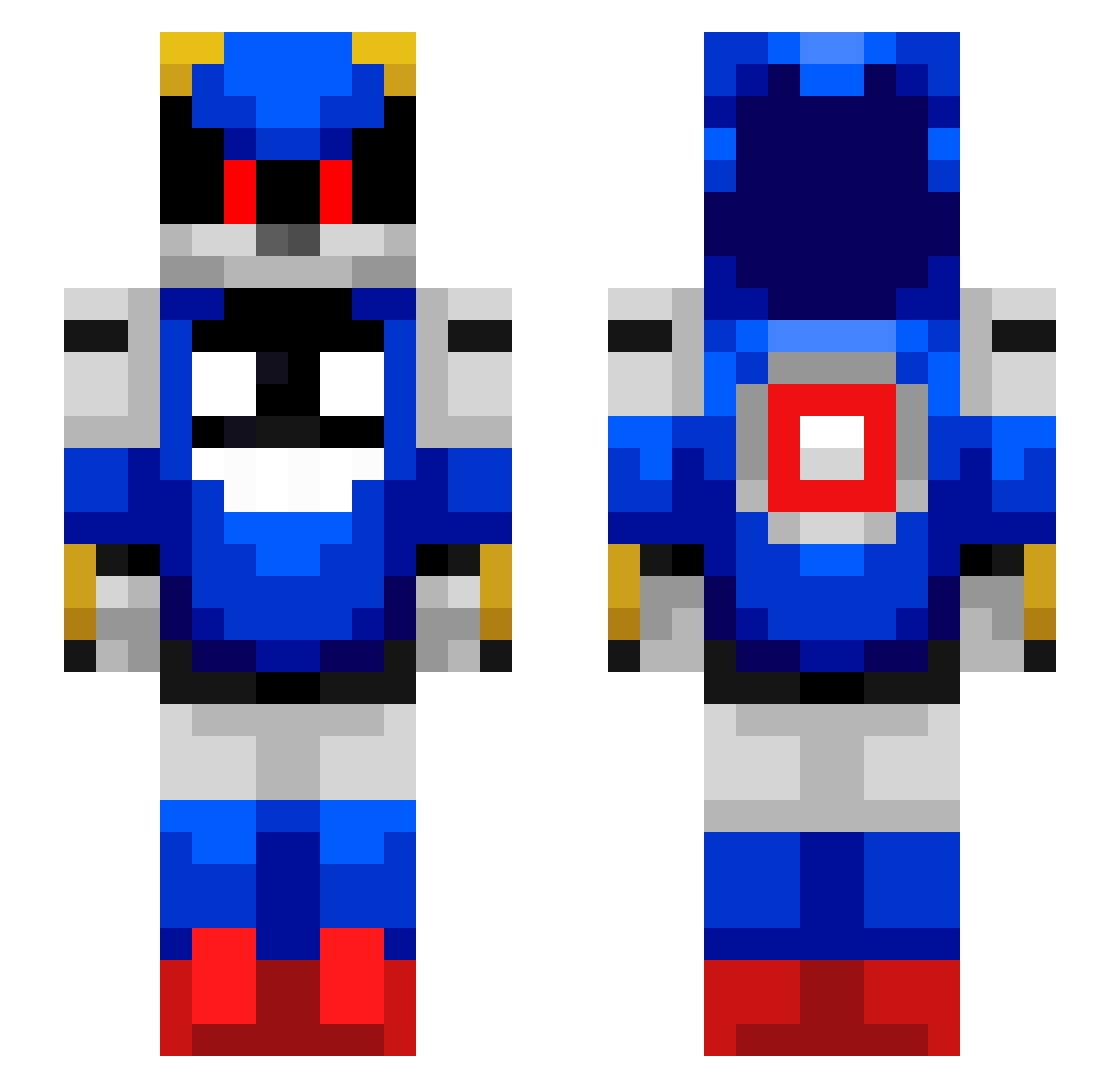 Jowser Minecraft skin, front and back view