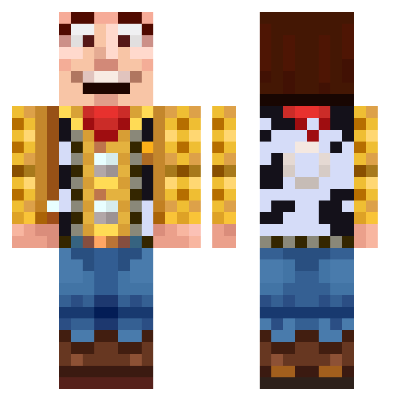 Naturellement Minecraft skin, front and back view