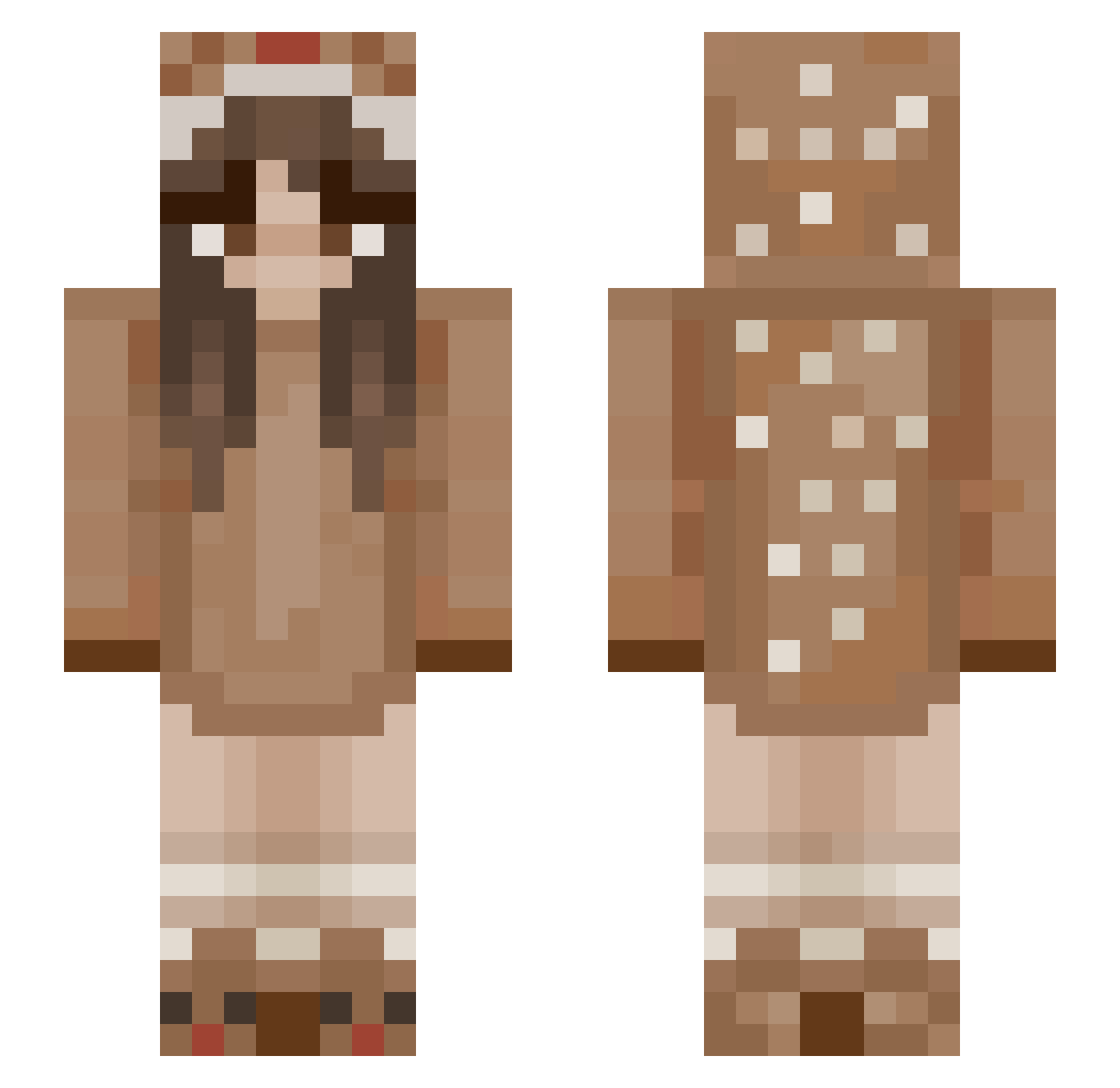 funiperson Minecraft skin, front and back view