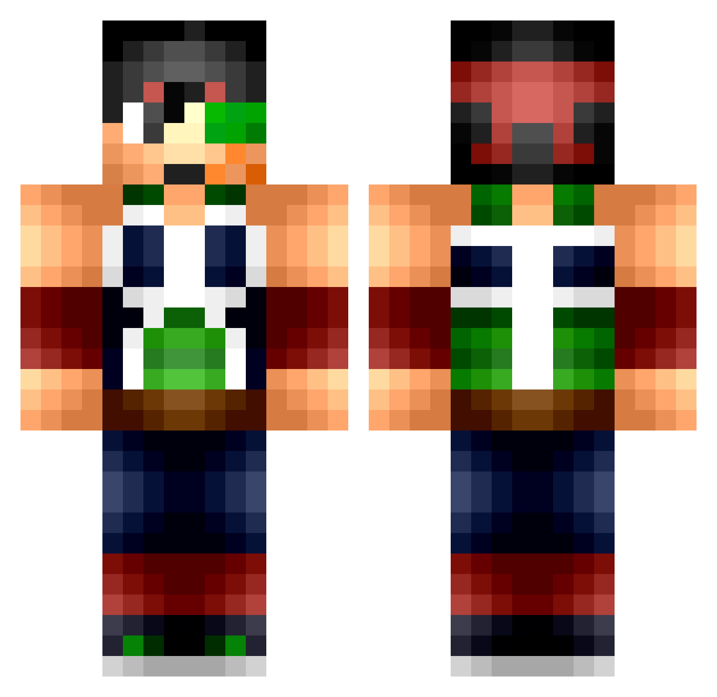 rictus Minecraft skin, front and back view