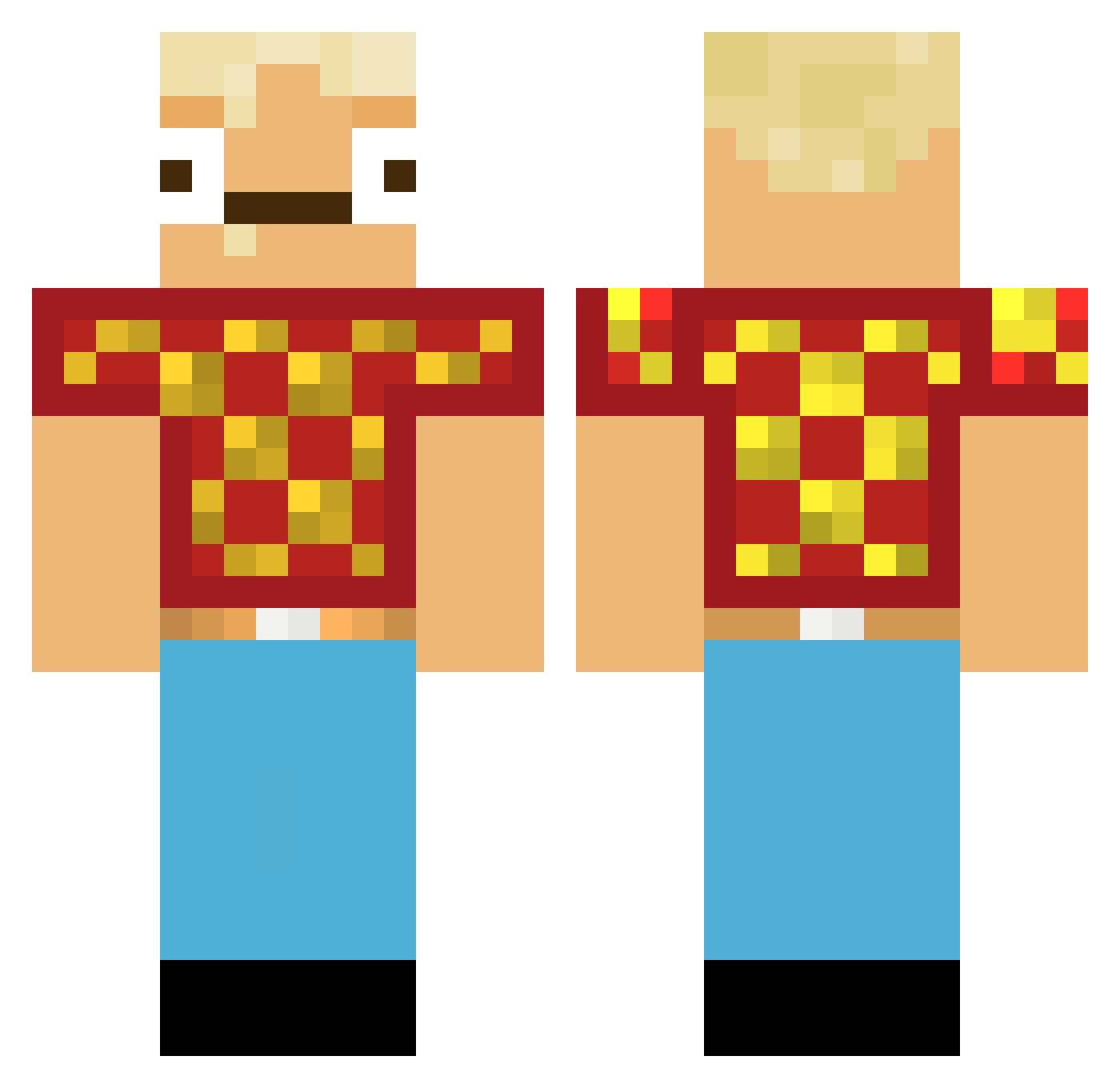 Flonichiwa Minecraft skin, front and back view