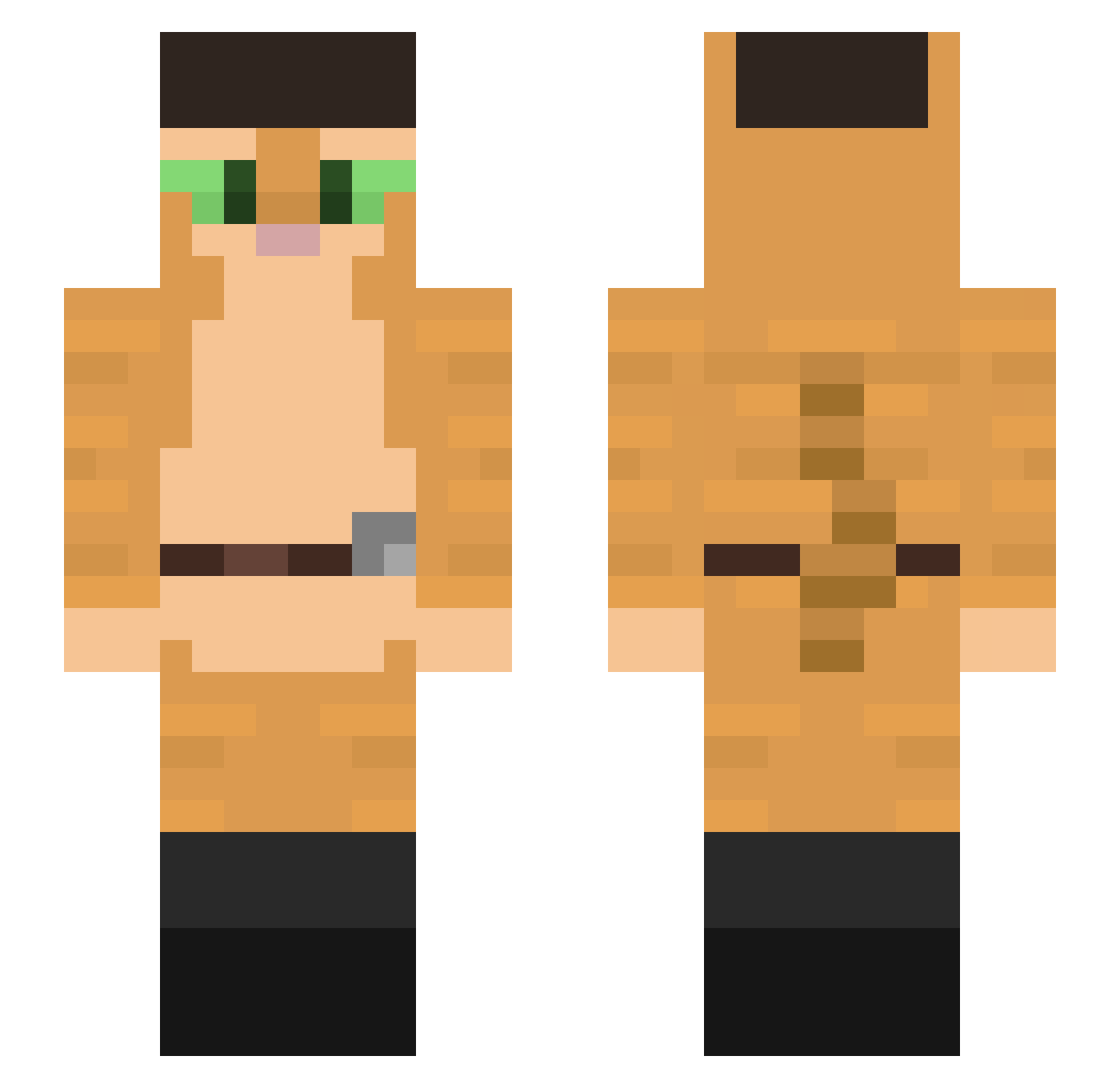 Vaipah Minecraft skin, front and back view