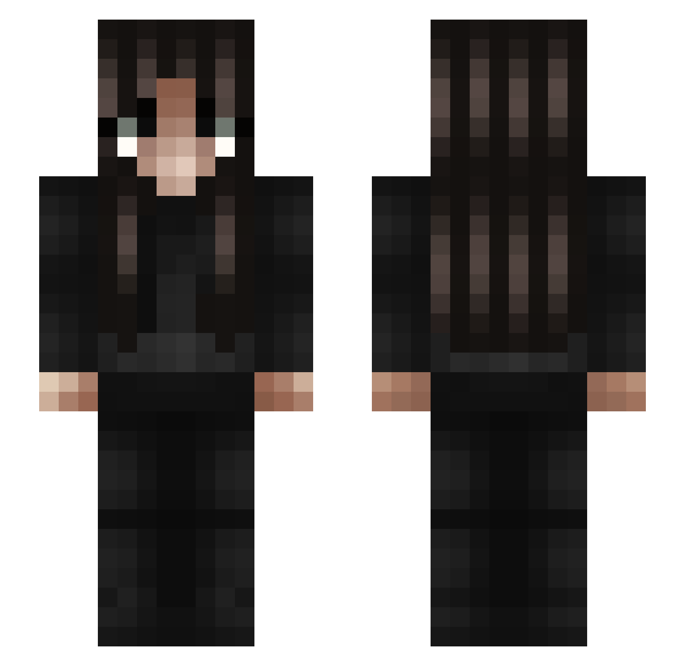 Ileniia Minecraft skin, front and back view