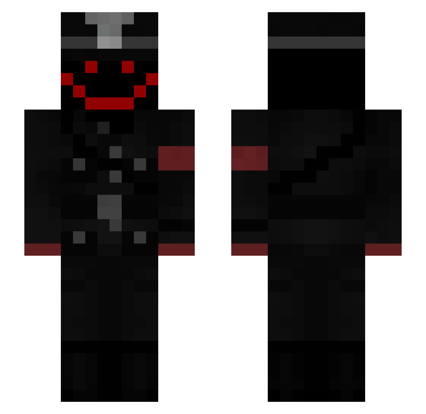 gunvo Minecraft skin, front and back view
