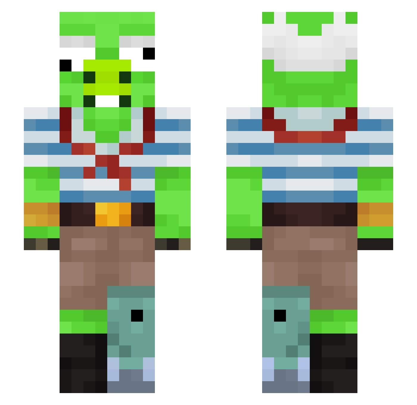 Danottelo Minecraft skin, front and back view
